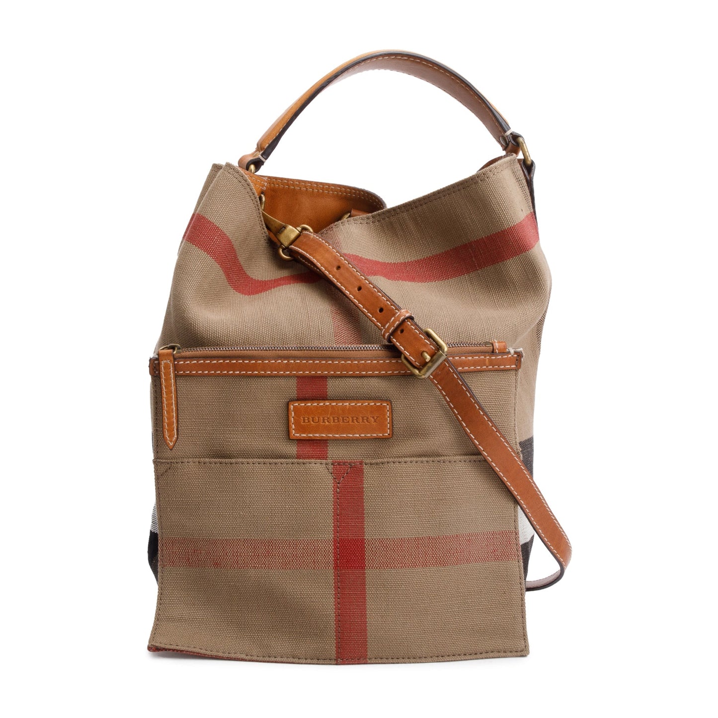 Burberry Mega Check Medium Ashby Hobo Bag