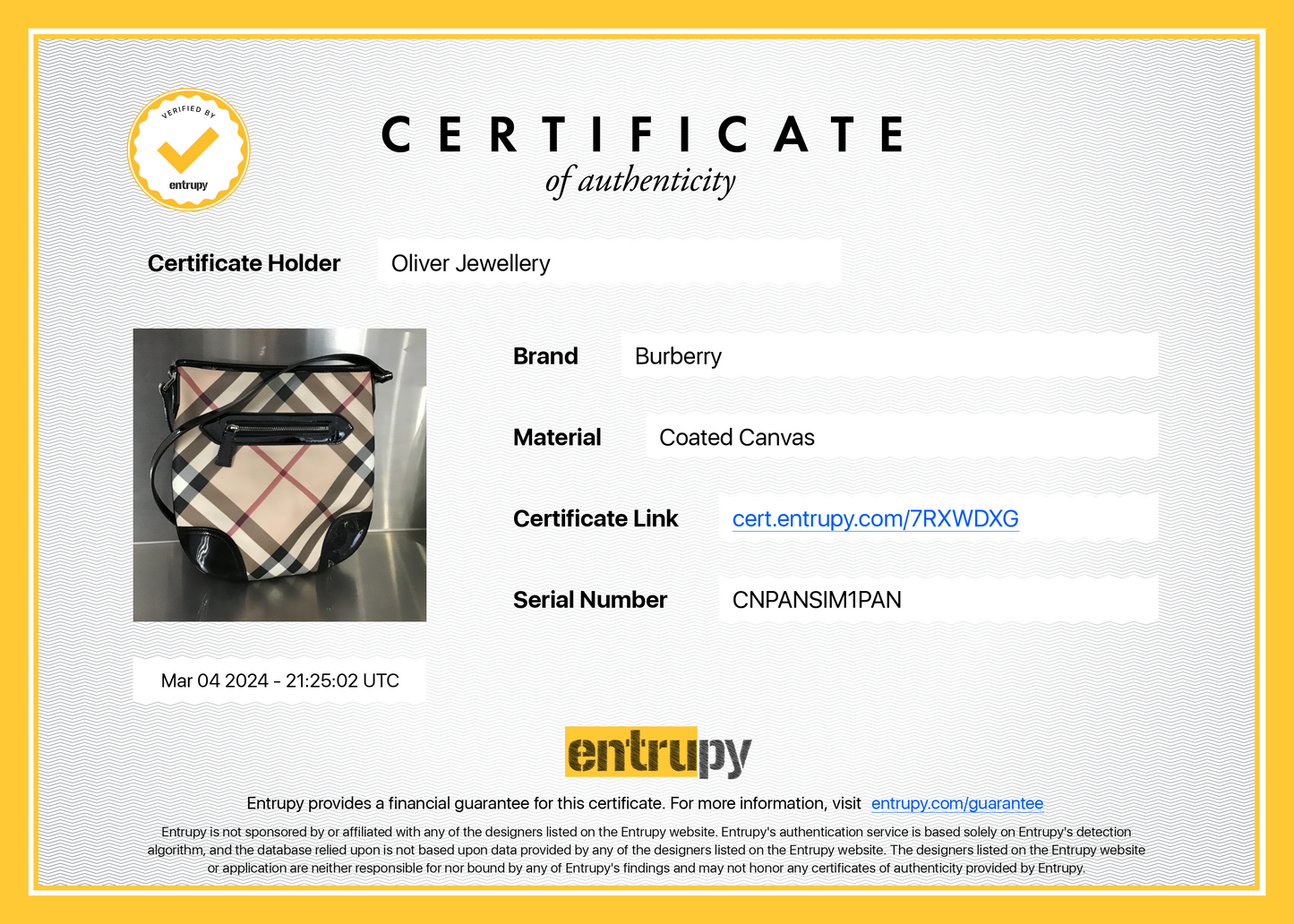 Burberry Nova Check Black Patent Leather Trimmed Dryden Crossbody Bag