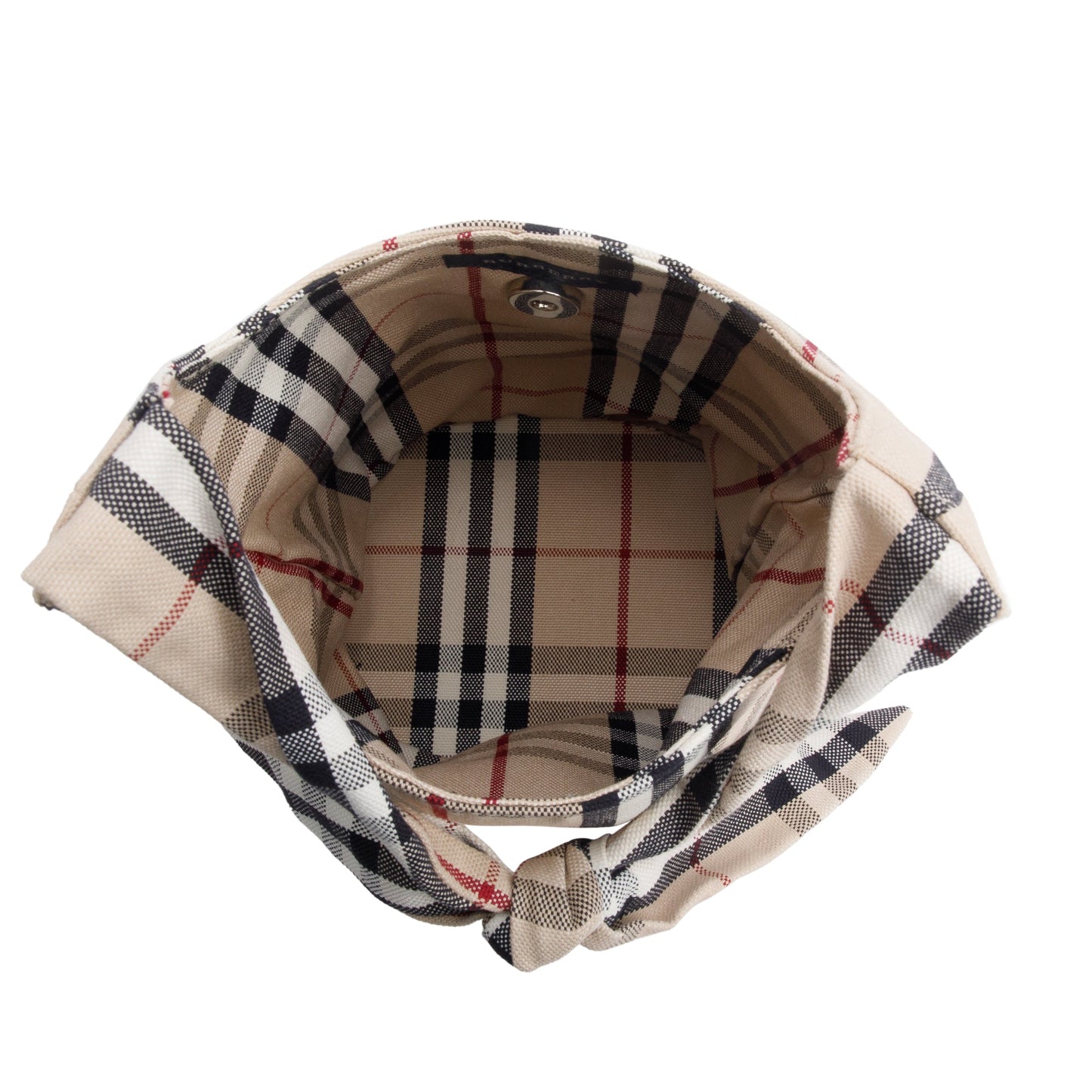 Burberry Nova Check Canvas Small Espadrille Hobo Bag