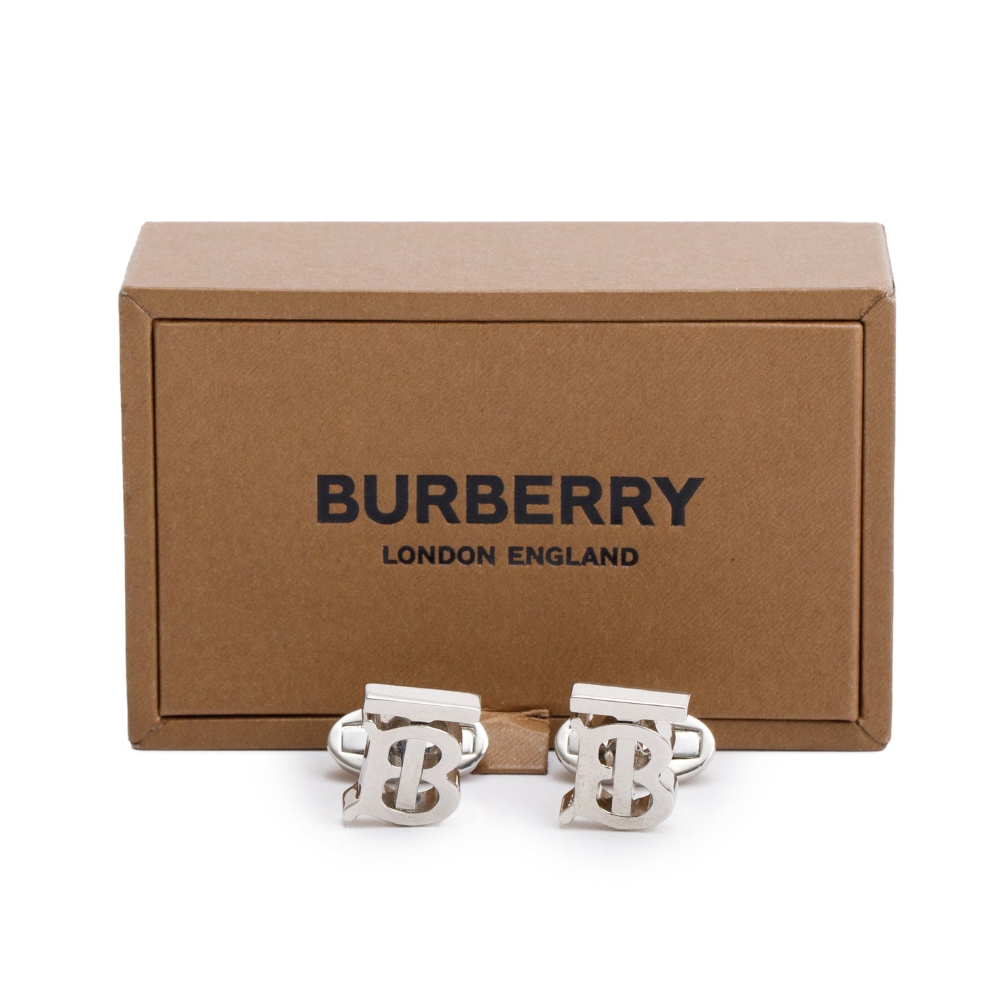 Burberry Palladium Plated TB Monogram Cufflinks