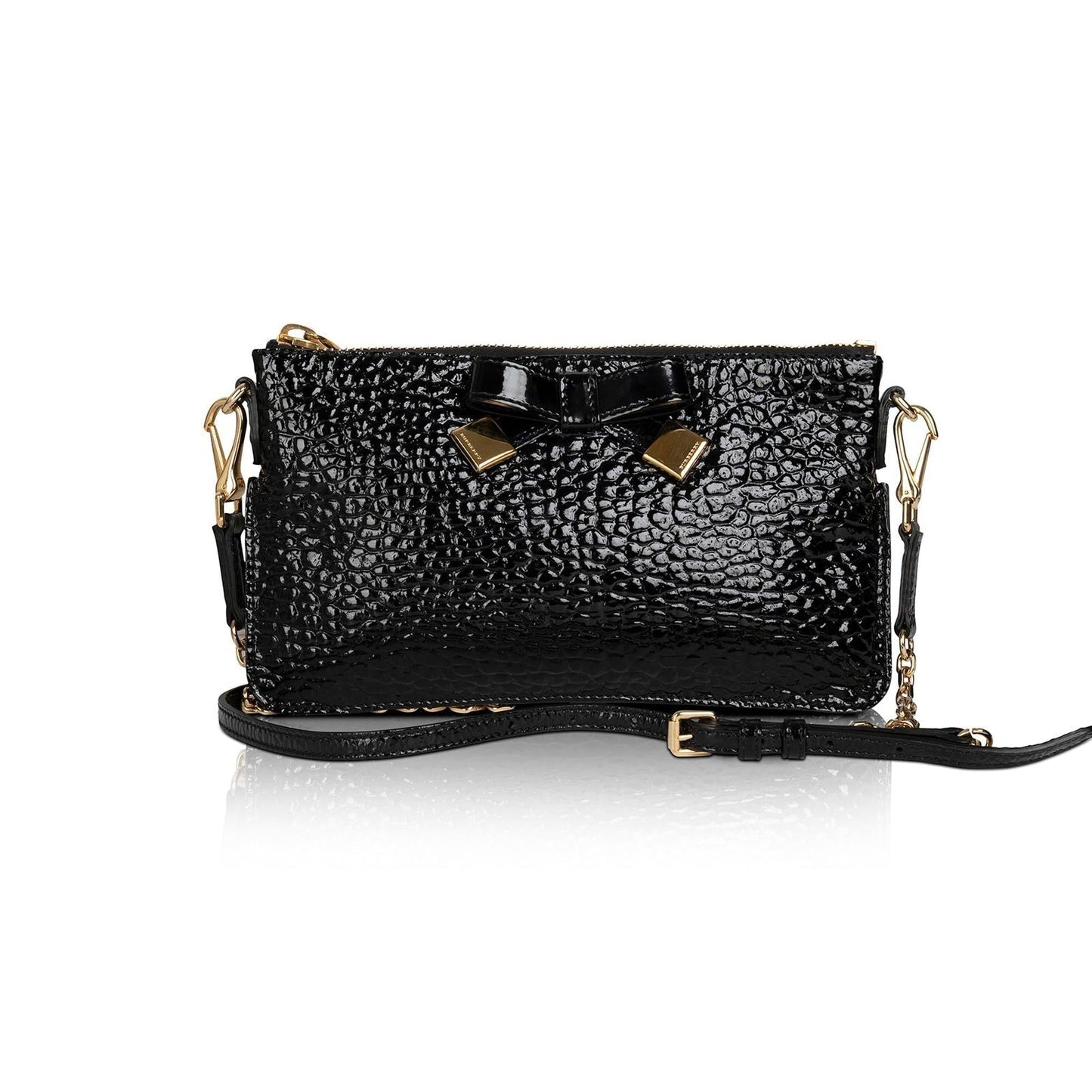 Burberry Patent Heritage Bow Peyton Crossbody Bag