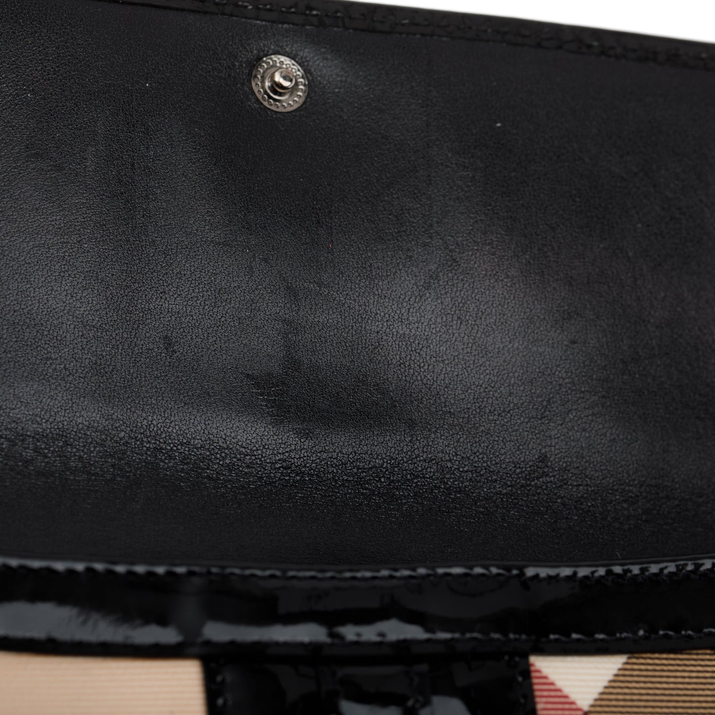 Burberry Patent Leather Trimmed House Check Continental Wallet