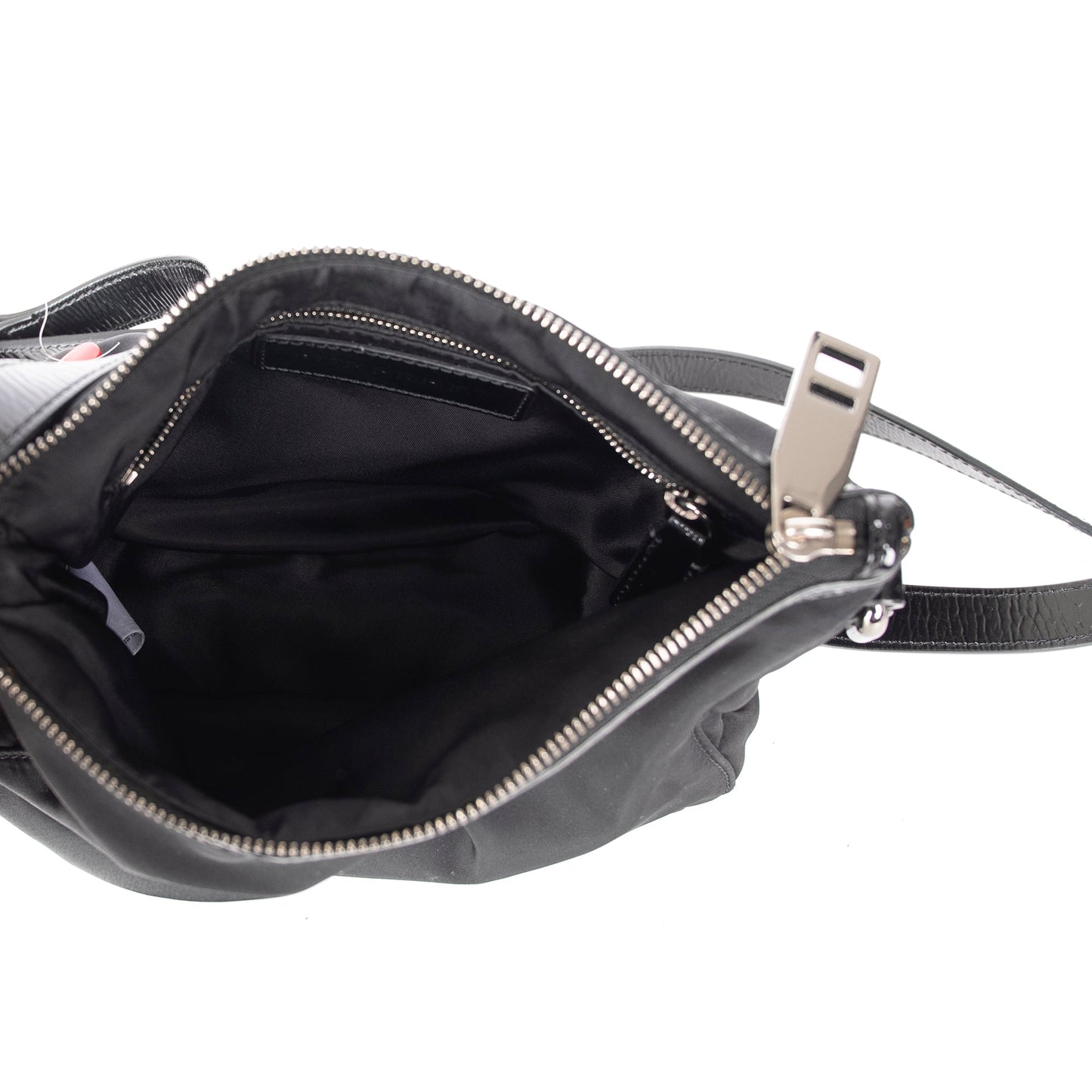 Burberry Patent Leather Trimmed Nylon Crossbody Bag