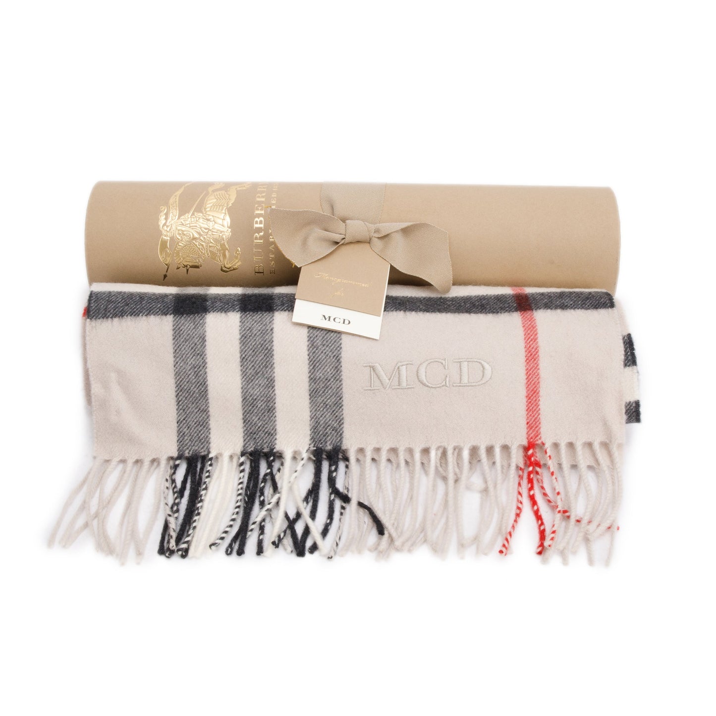 Burberry Pink Multicolor Horseferry House Check Cashmere Scarf