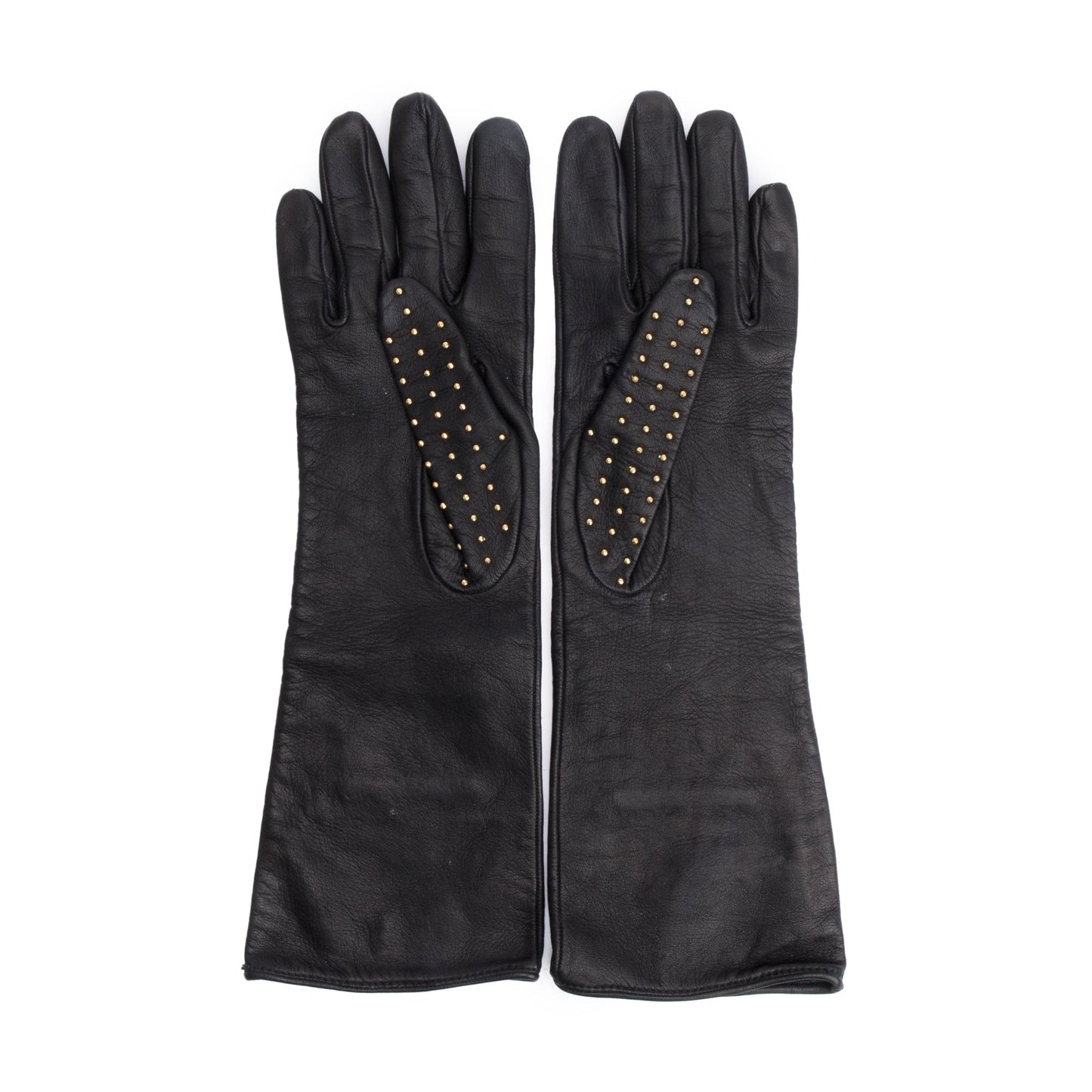 Burberry Prorsum Black Leather Studded Gloves
