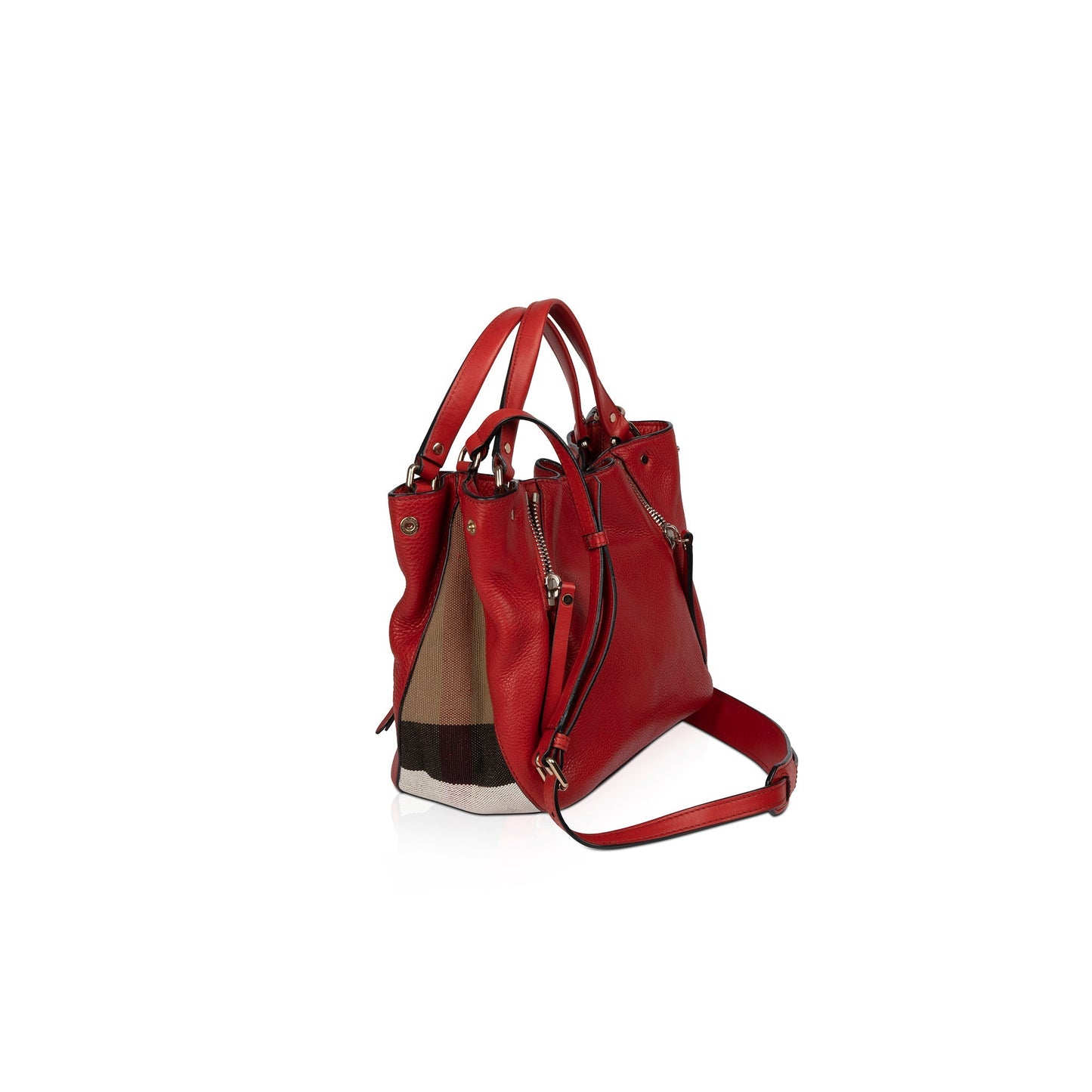 Burberry Small Maidstone Leather & House Check Tote