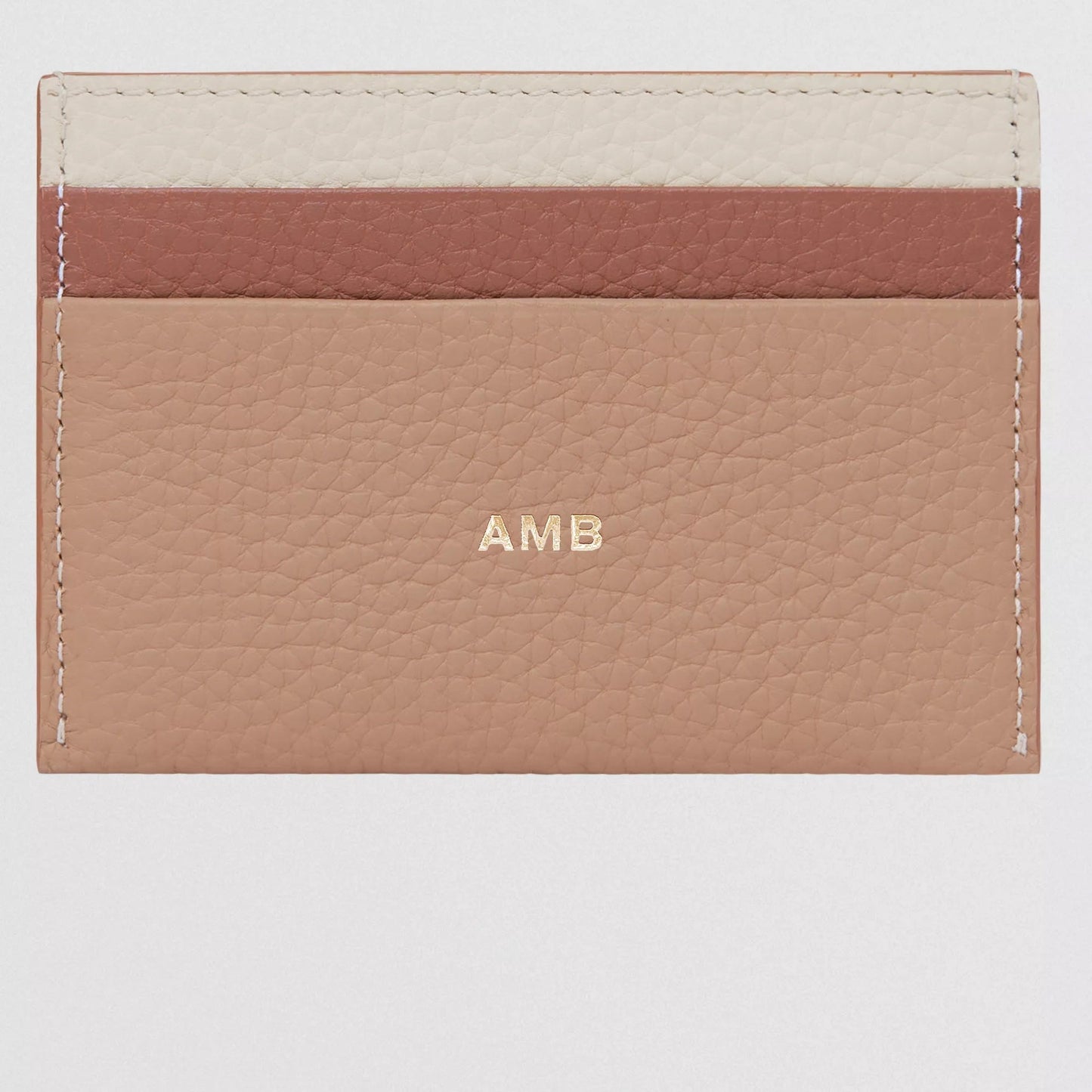 BURBERRY TRI-TONE GRAINY LEATHER TB CARD CASE