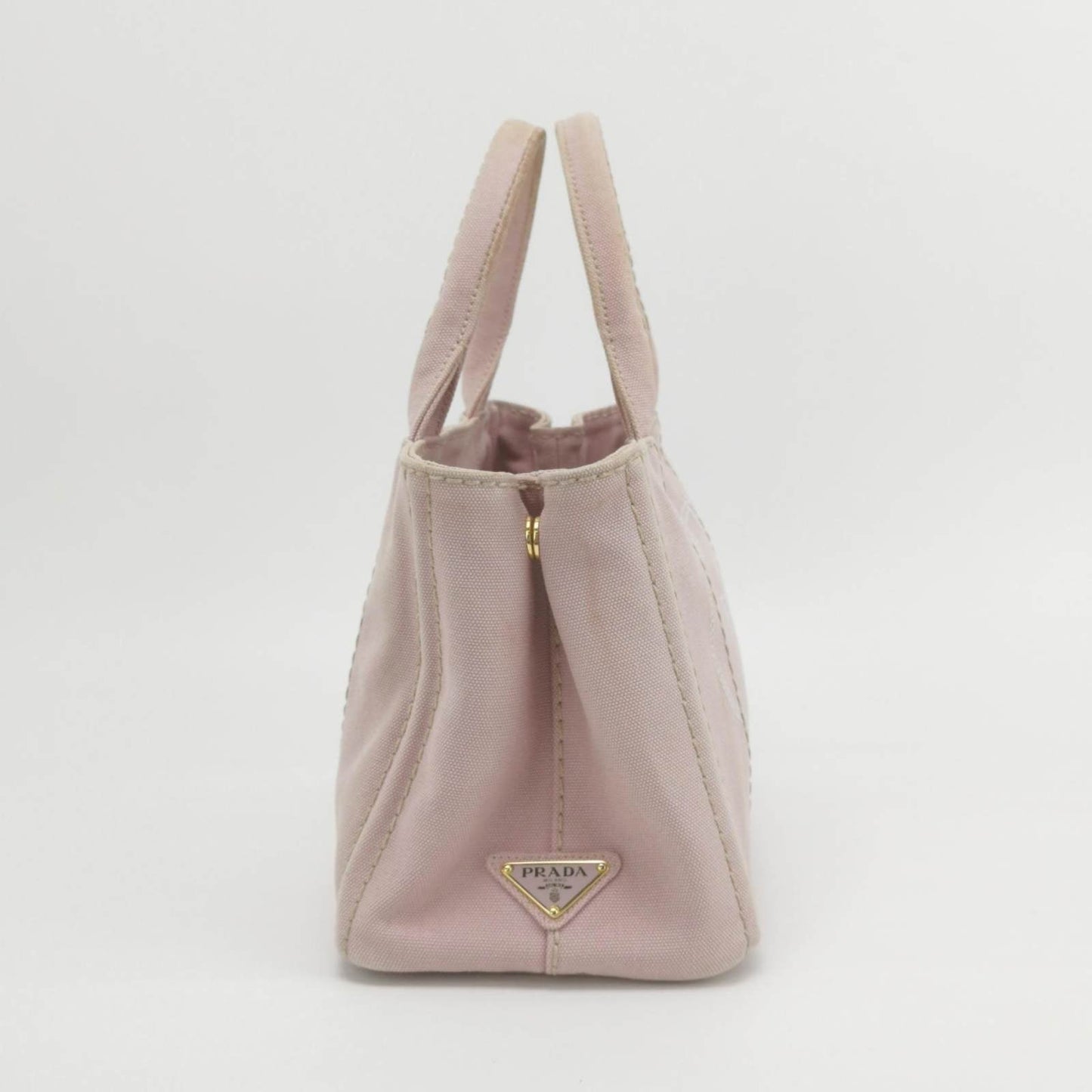 Prada Canape Canvas Tote Small Pink Top Handle Bag with Strap