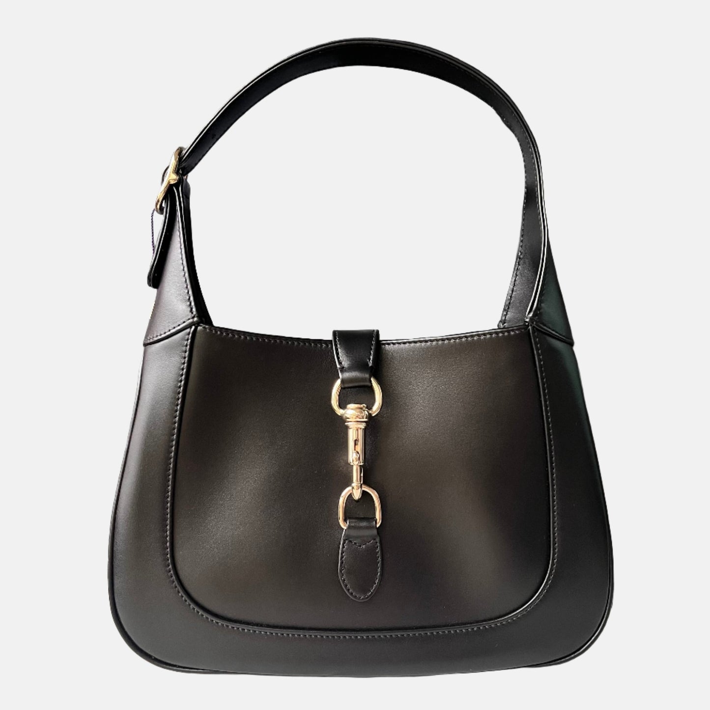 Gucci Jackie 1961 Small Black Leather Shoulder Bag Clasp S24