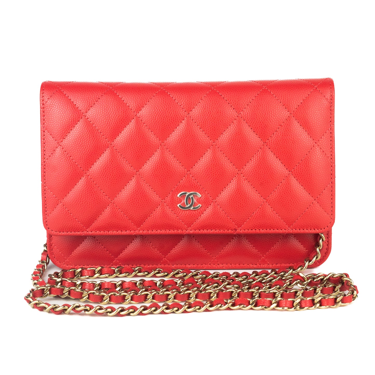 Chanel Classic Caviar on Chain red