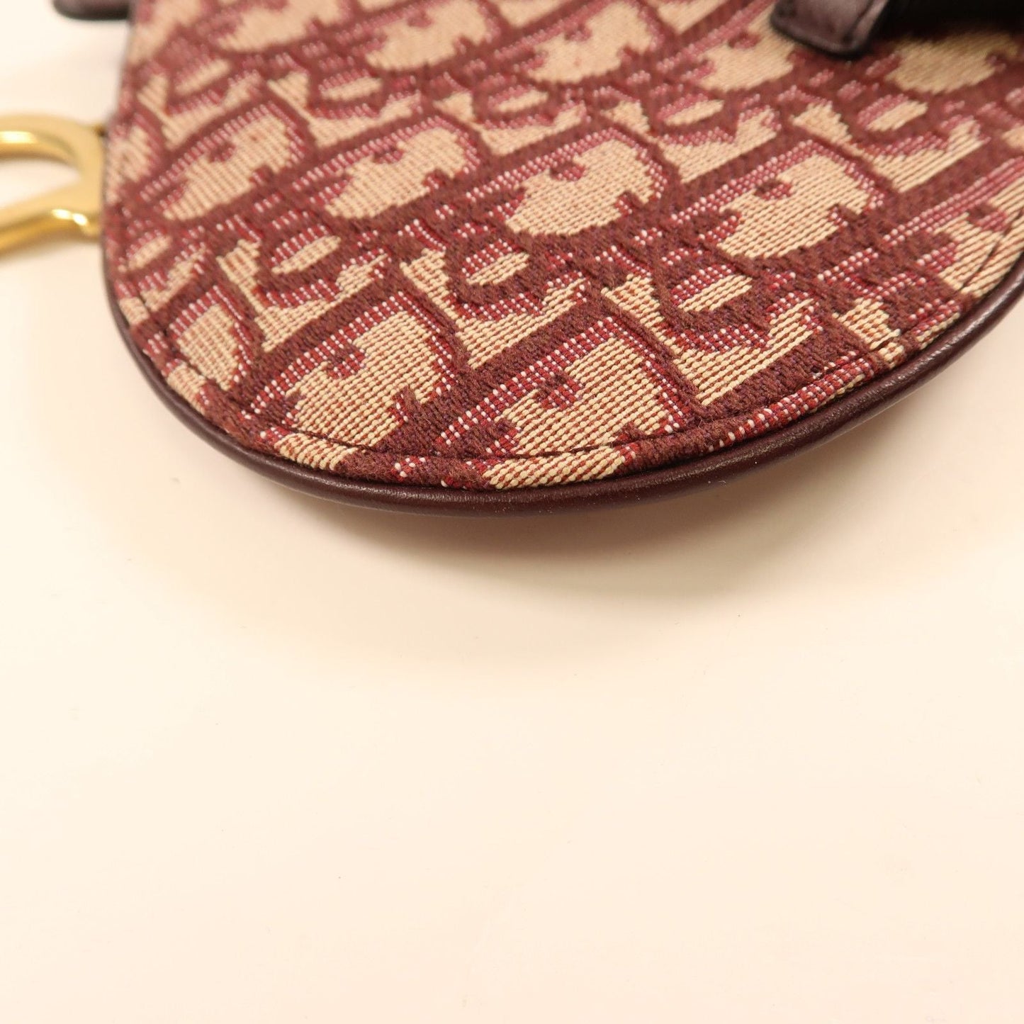 Dior Burgundy Oblique Canvas and Leather Saddle Belt Bag