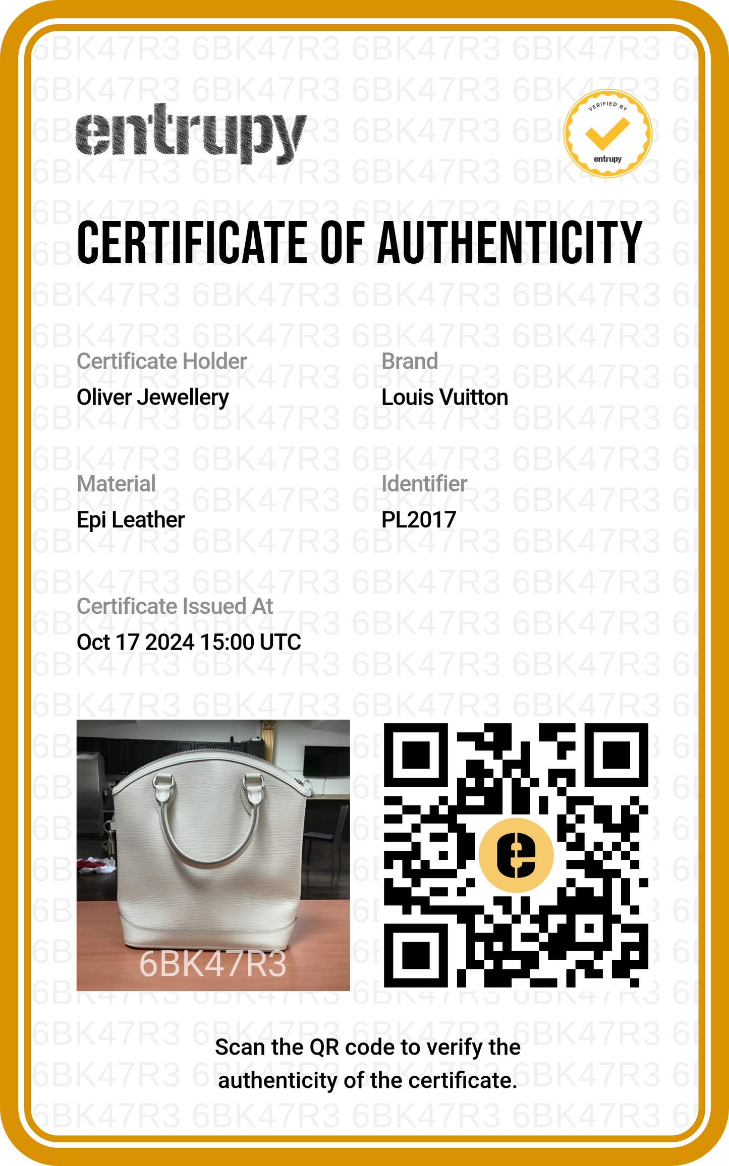 Louis Vuitton White Epi Leather Lockit Vertical