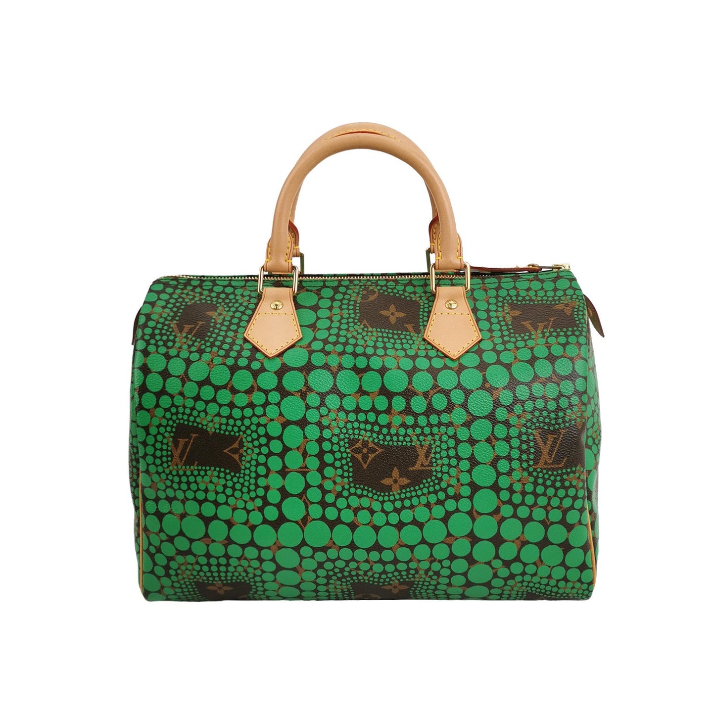 Louis Vuitton Kusama Town Speedy 30 Green Top Handle Bag