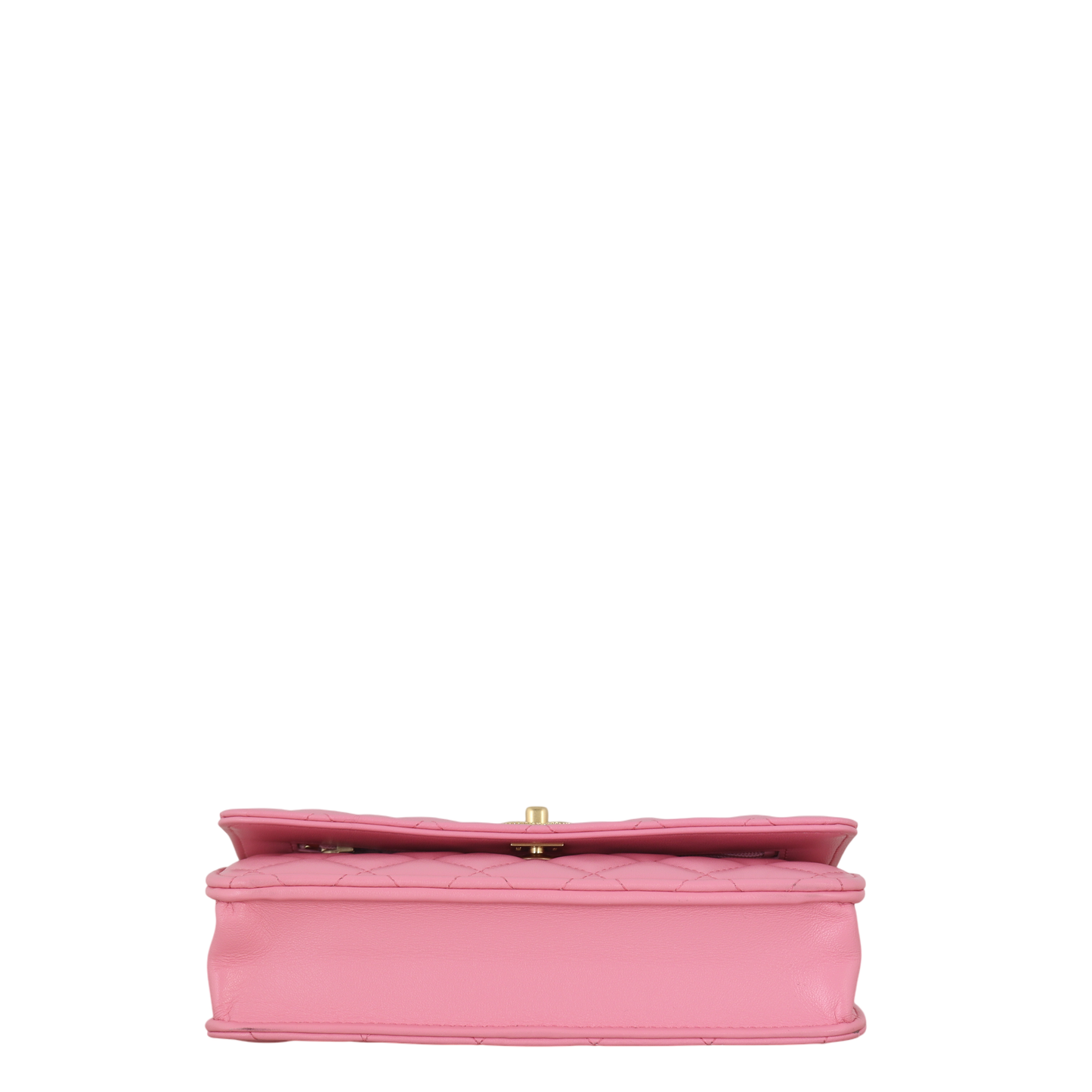 Chanel Metal Quilted Top Handle Wallet on Chain