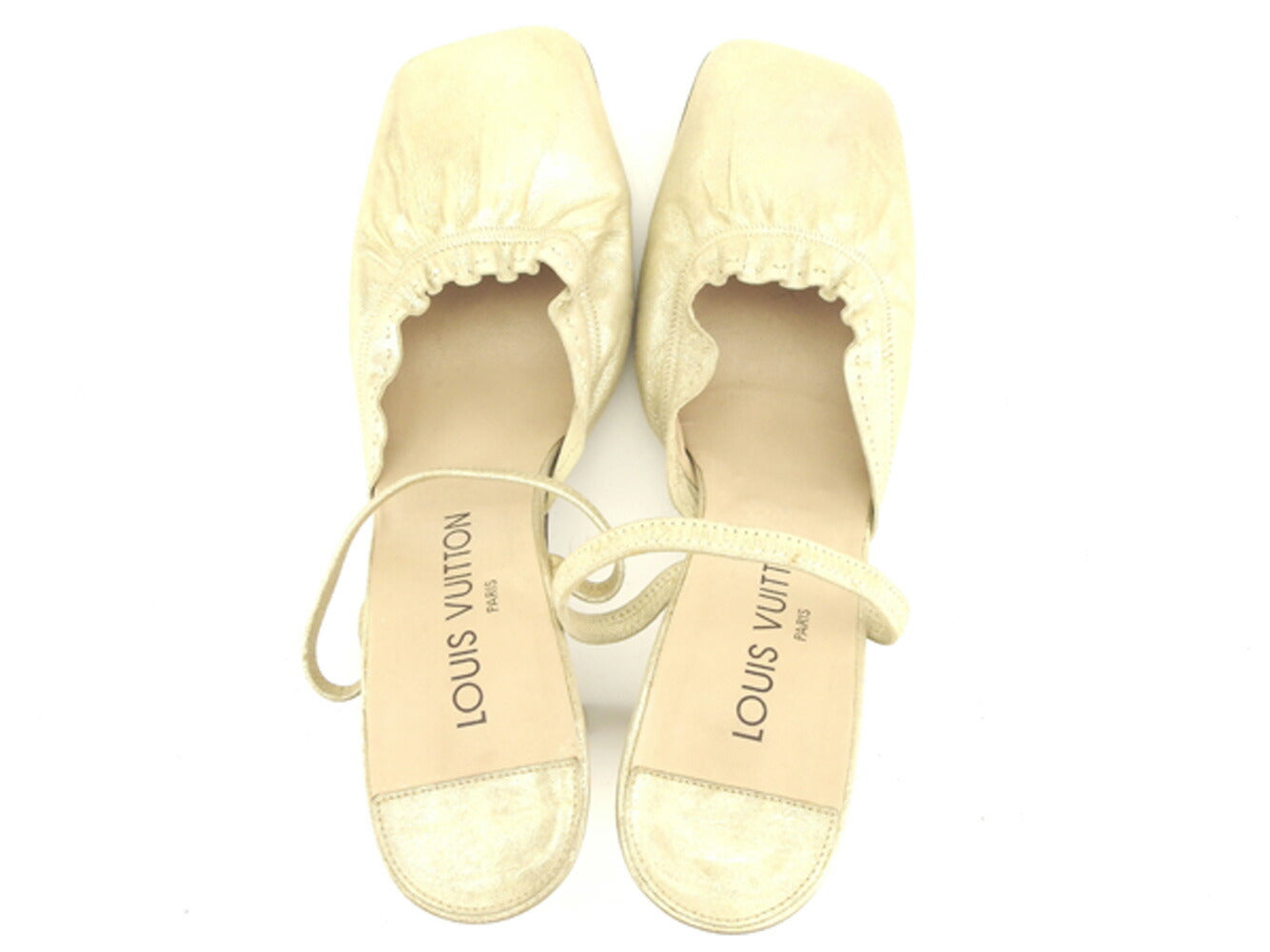 LOUIS VUITTON pumps gold #38 Half Instep With Strap