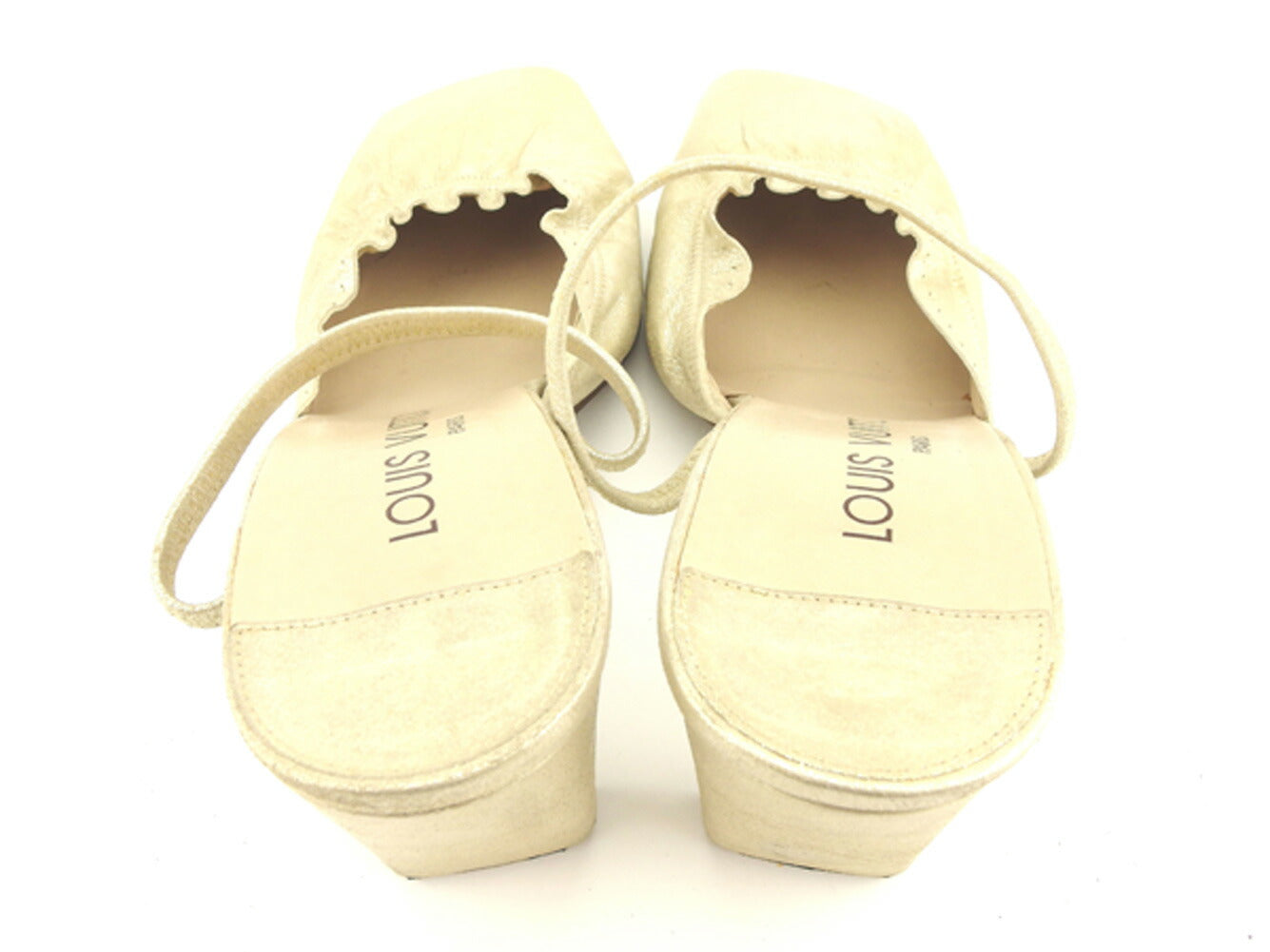 LOUIS VUITTON pumps gold #38 Half Instep With Strap