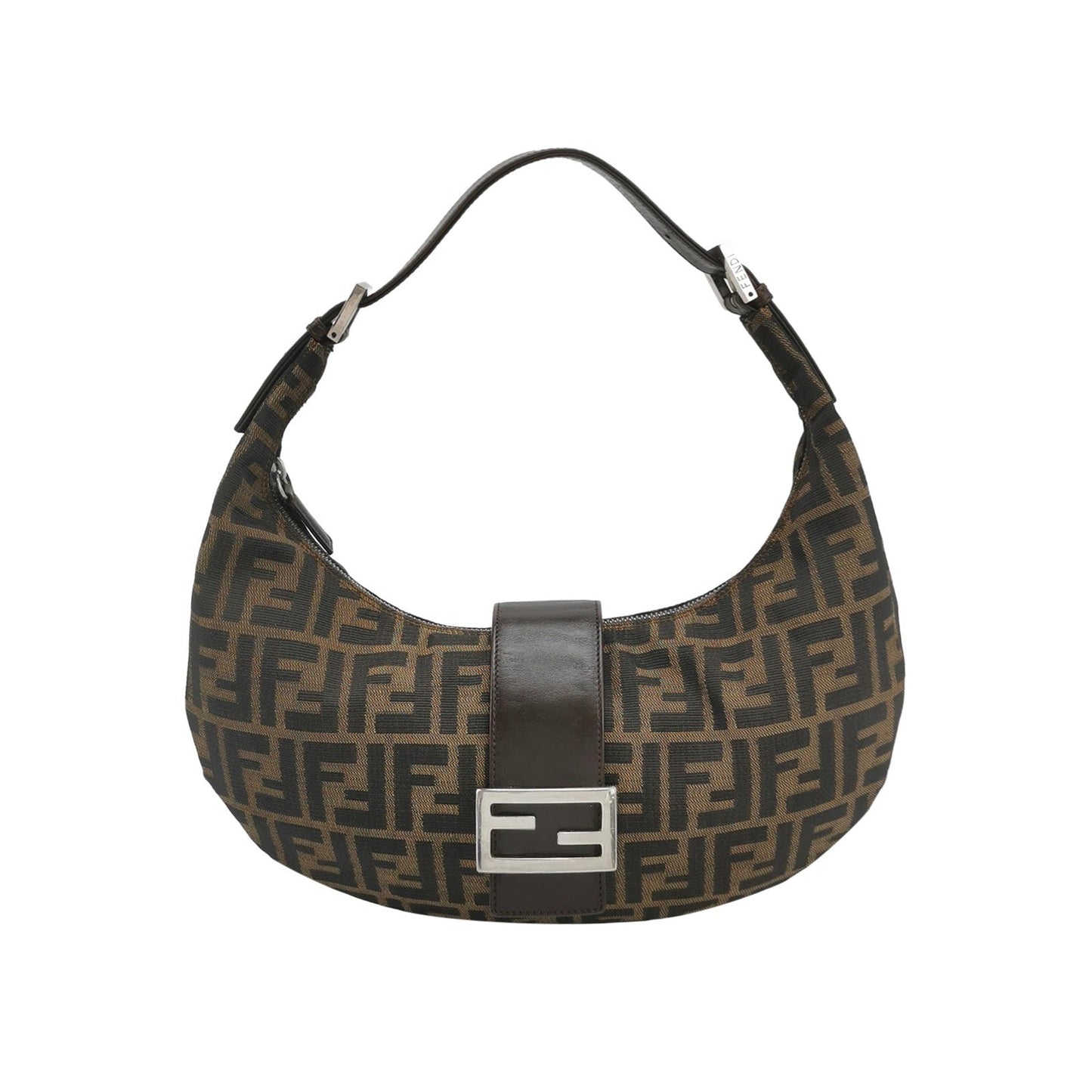 Fendi Croissant Shoulder Bag Medium Zucca Monogram Canvas
