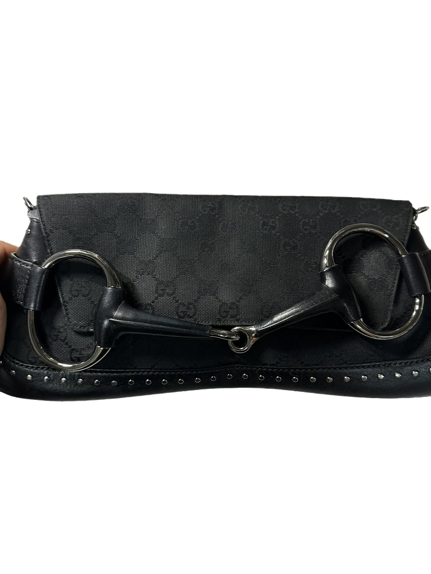 Gucci Horsebit 1955 Cloth Black Monogram Shoulder bag