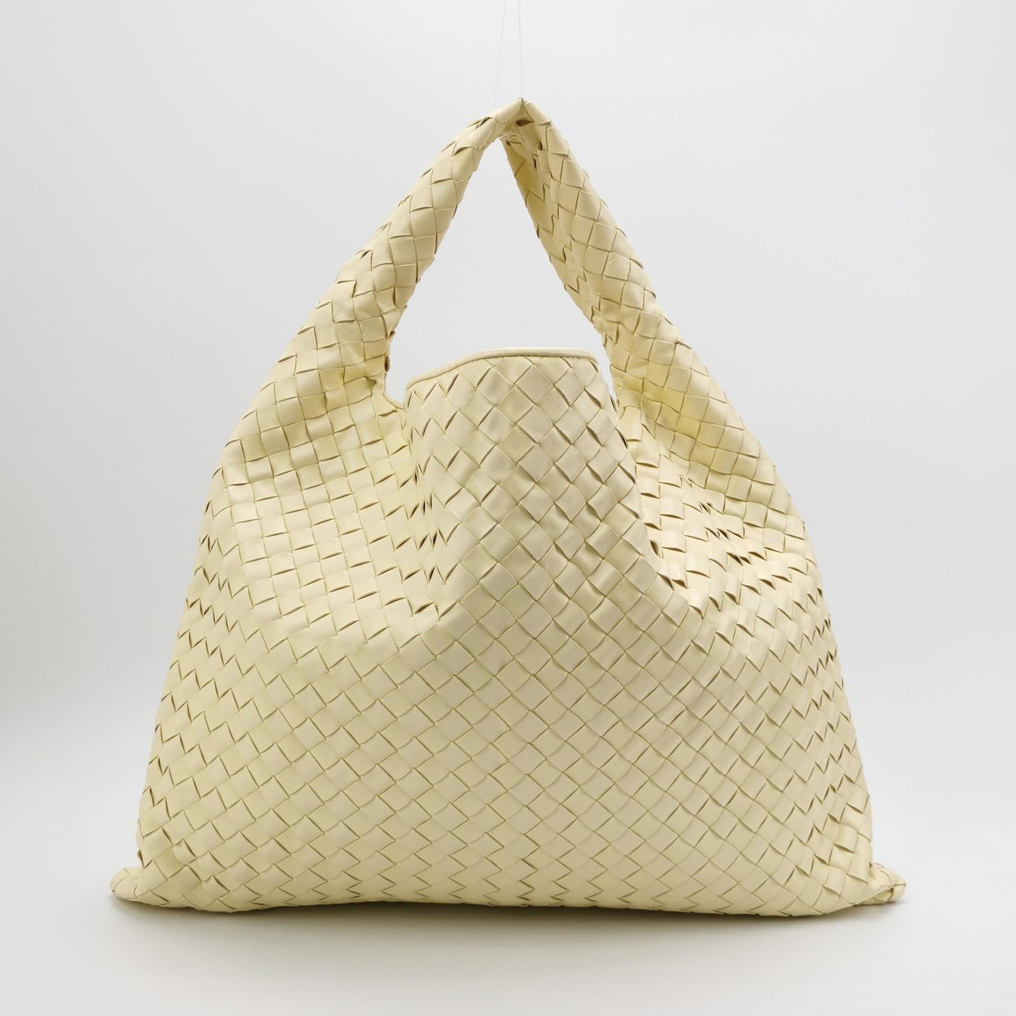 Bottega Veneta Hop Large Leather Pale Cream Yellow Hobo Bag