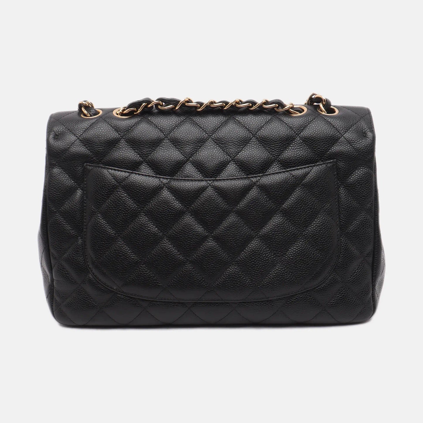 Chanel Classic Flap Jumbo Black Caviar Leather Single Flap with Gold Hardware