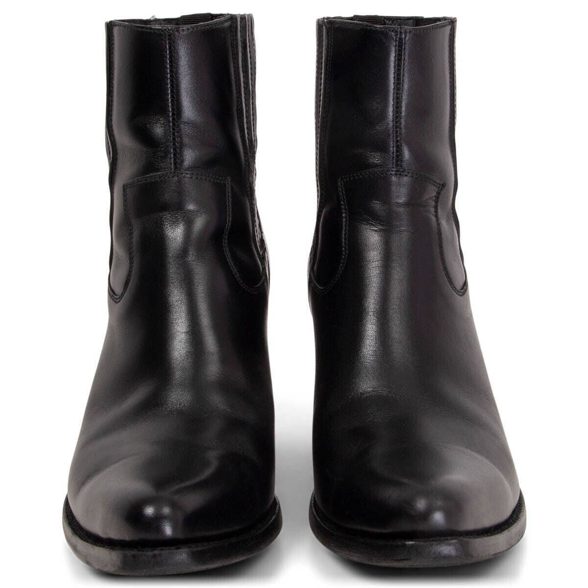 CÉLINE CALFSKIN LEATHER BERLIN 80 COWBOY ANKLE BOOTS