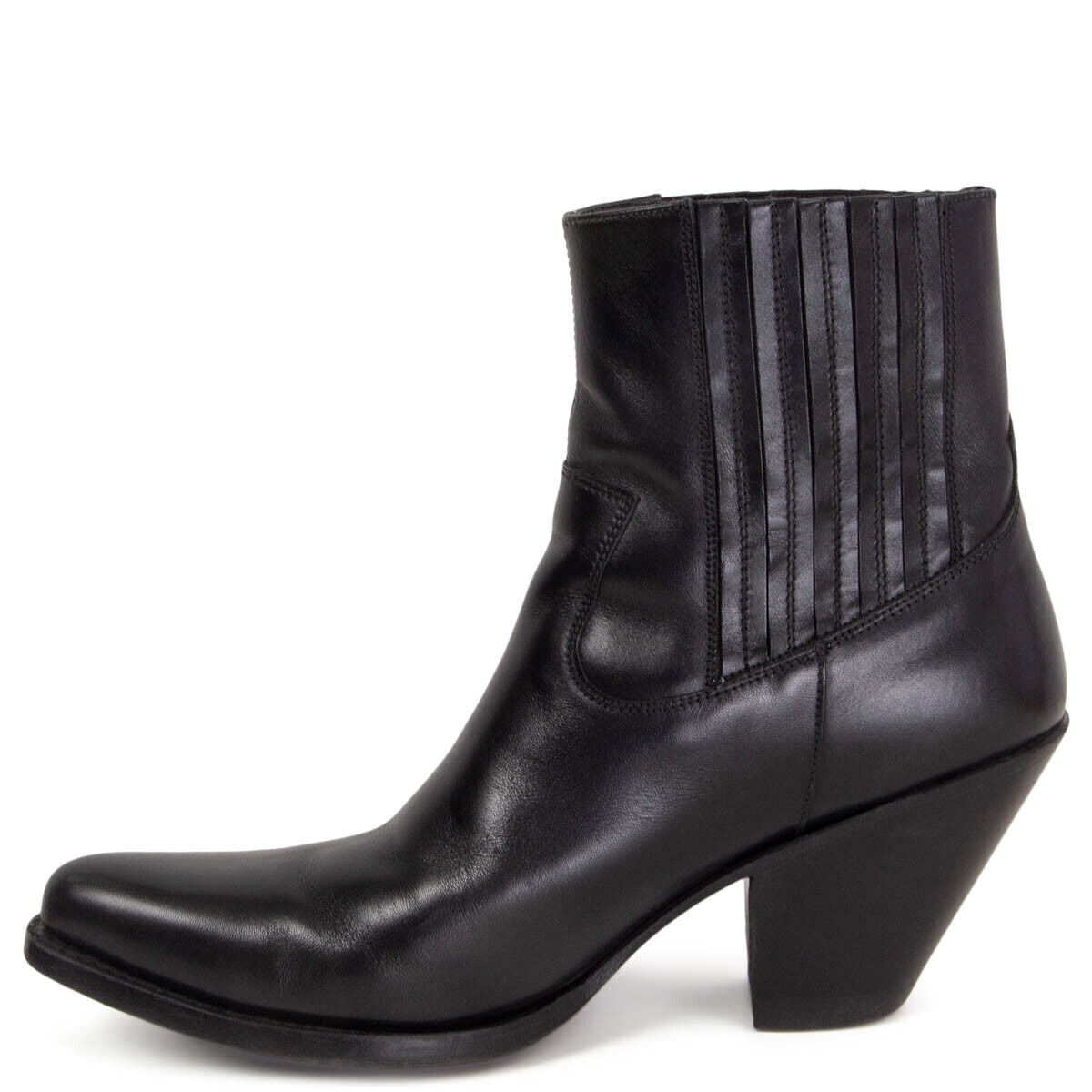 CÉLINE CALFSKIN LEATHER BERLIN 80 COWBOY ANKLE BOOTS