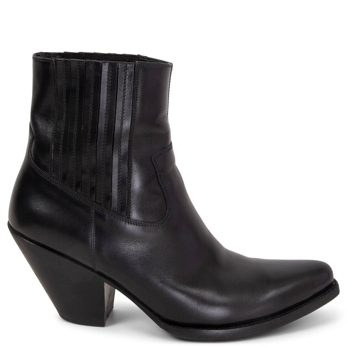 CÉLINE CALFSKIN LEATHER BERLIN 80 COWBOY ANKLE BOOTS