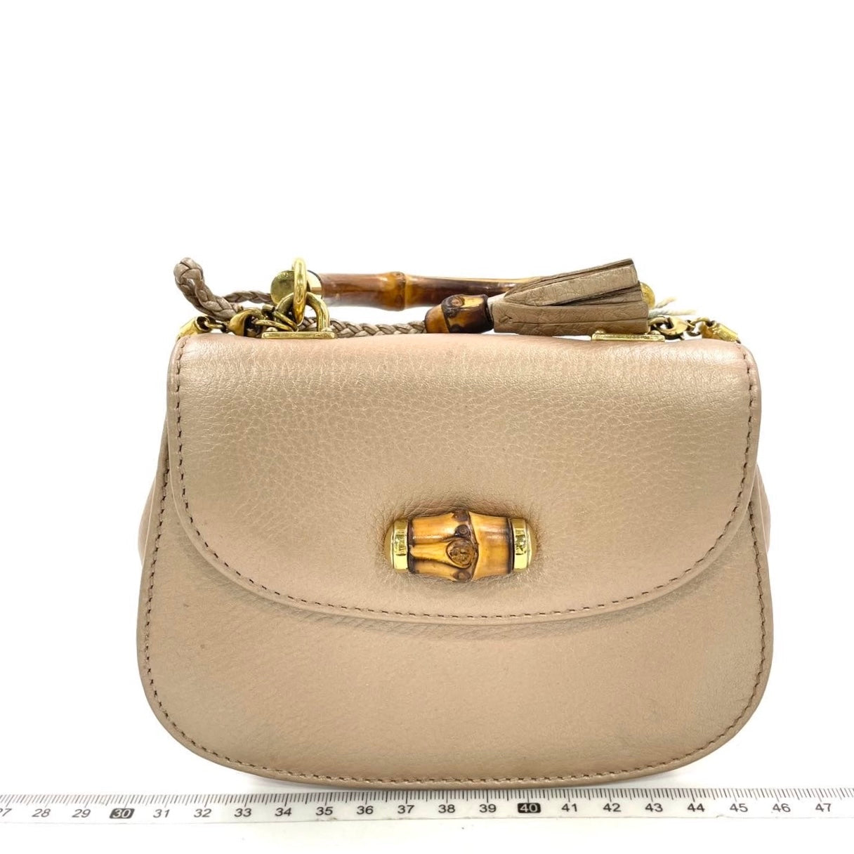 Gucci Bamboo 1947 Night Super Mini Gold Leather with Chain
