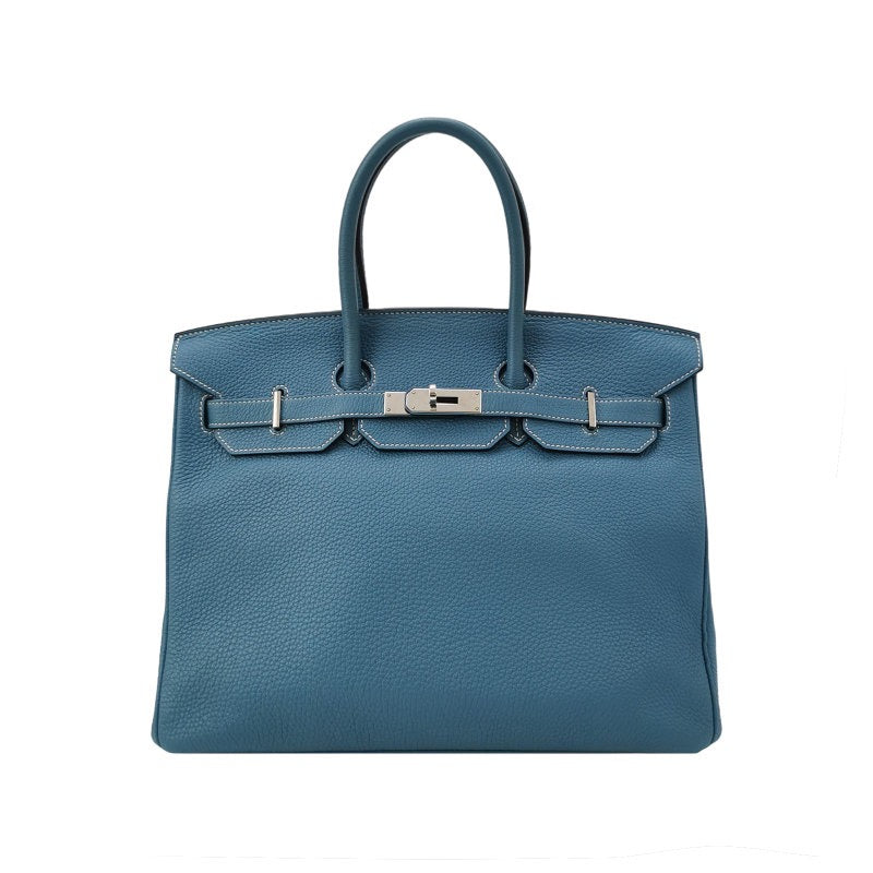 Hermes Birkin 35 Blue Jeans Calfskin Leather Silver-tone Palladium Hardware 2013