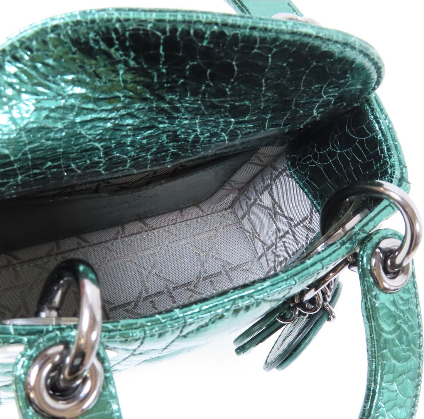 Dior Micro Metallic Crinkled Calfskin Cannage Lady Dior satchel