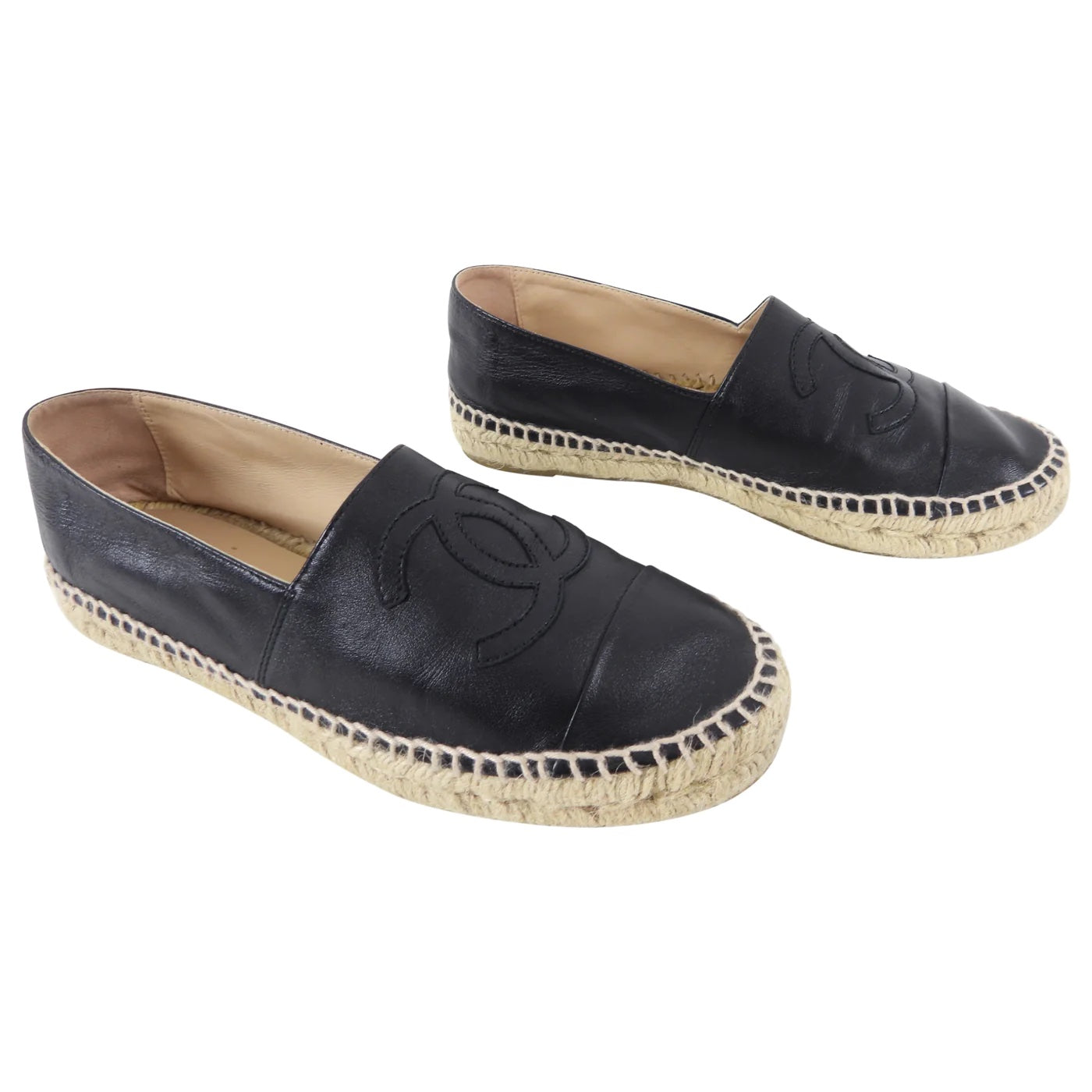 CHANEL CC LAMBSKIN ESPADRILLES