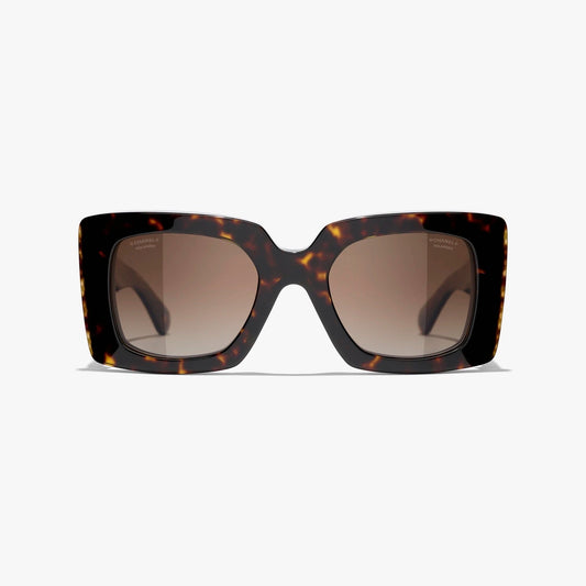 CHANEL CC SQUARE SUNGLASSES WITH FAUX PEARLS