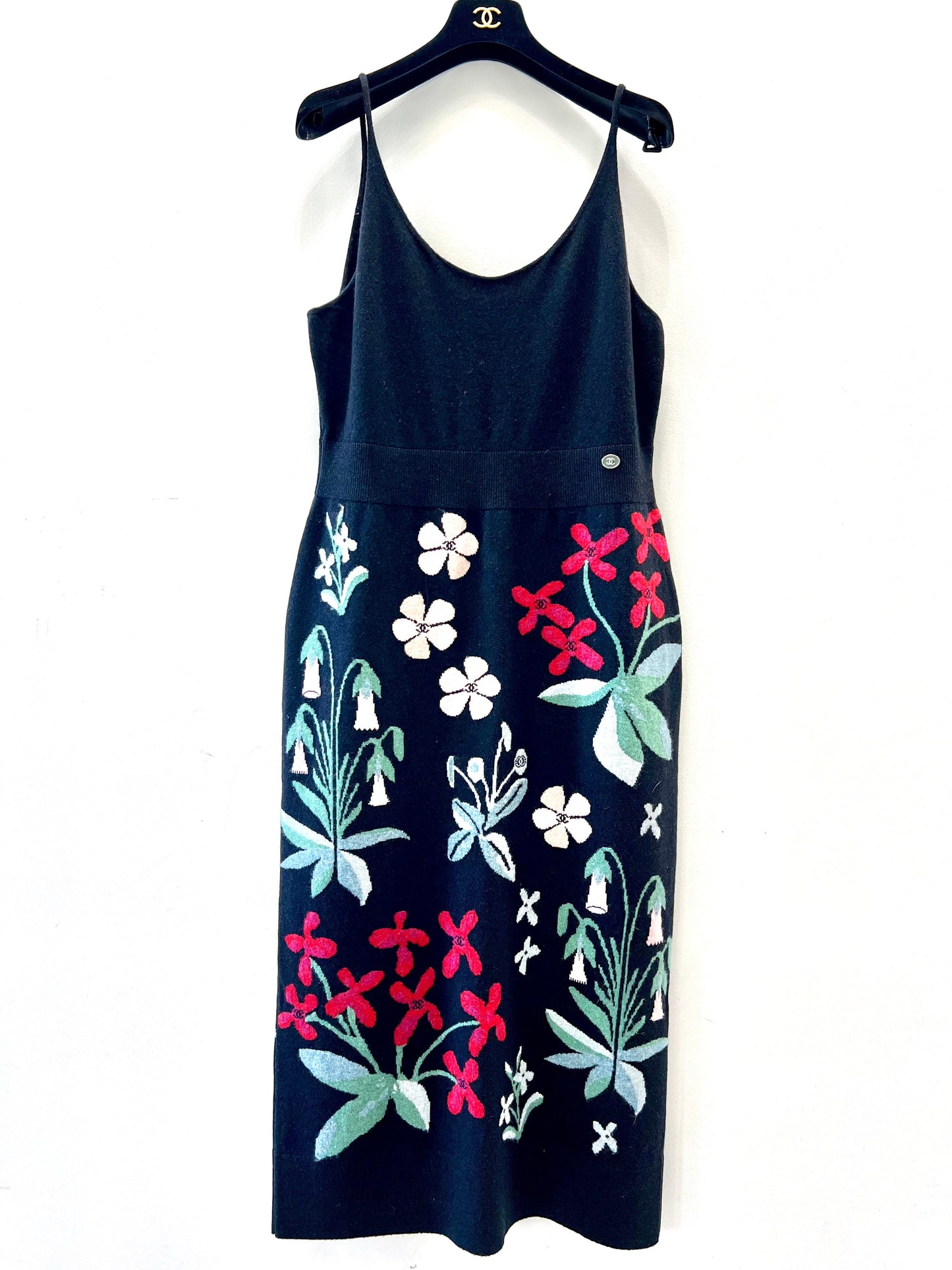 CHANEL FLORAL PAISLEY CASHMERE DRESS