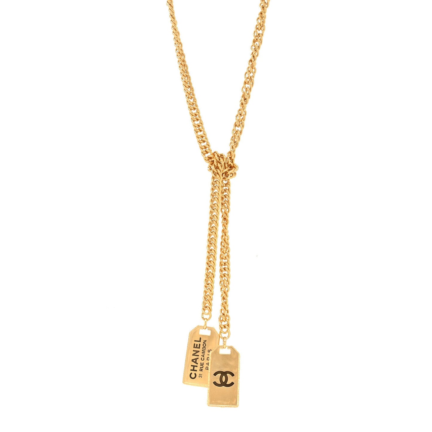 CHANEL RUE CAMBON DOG TAG PENDANT NECKLACE