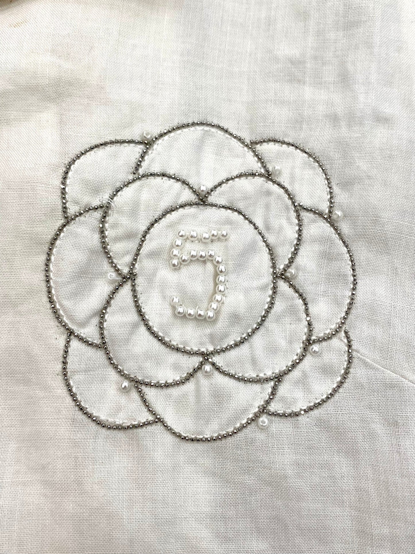 CHANEL NO. 5 CRYSTAL SLEEVELESS BLOUSE