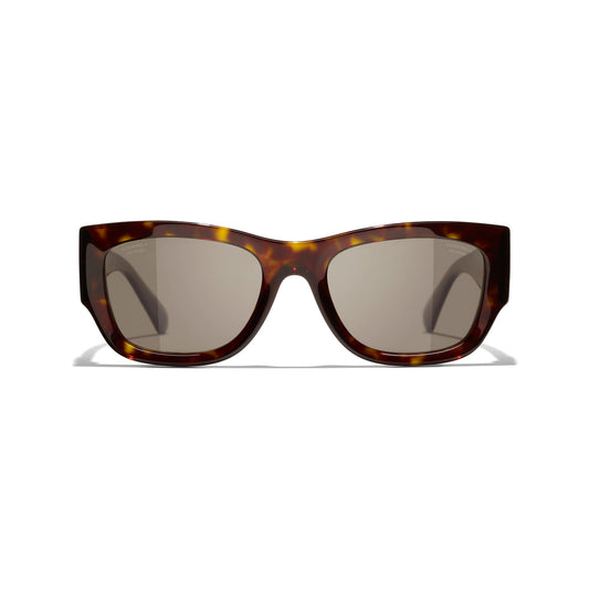 CHANEL TORTOISE RECTANGLE SUNGLASSES