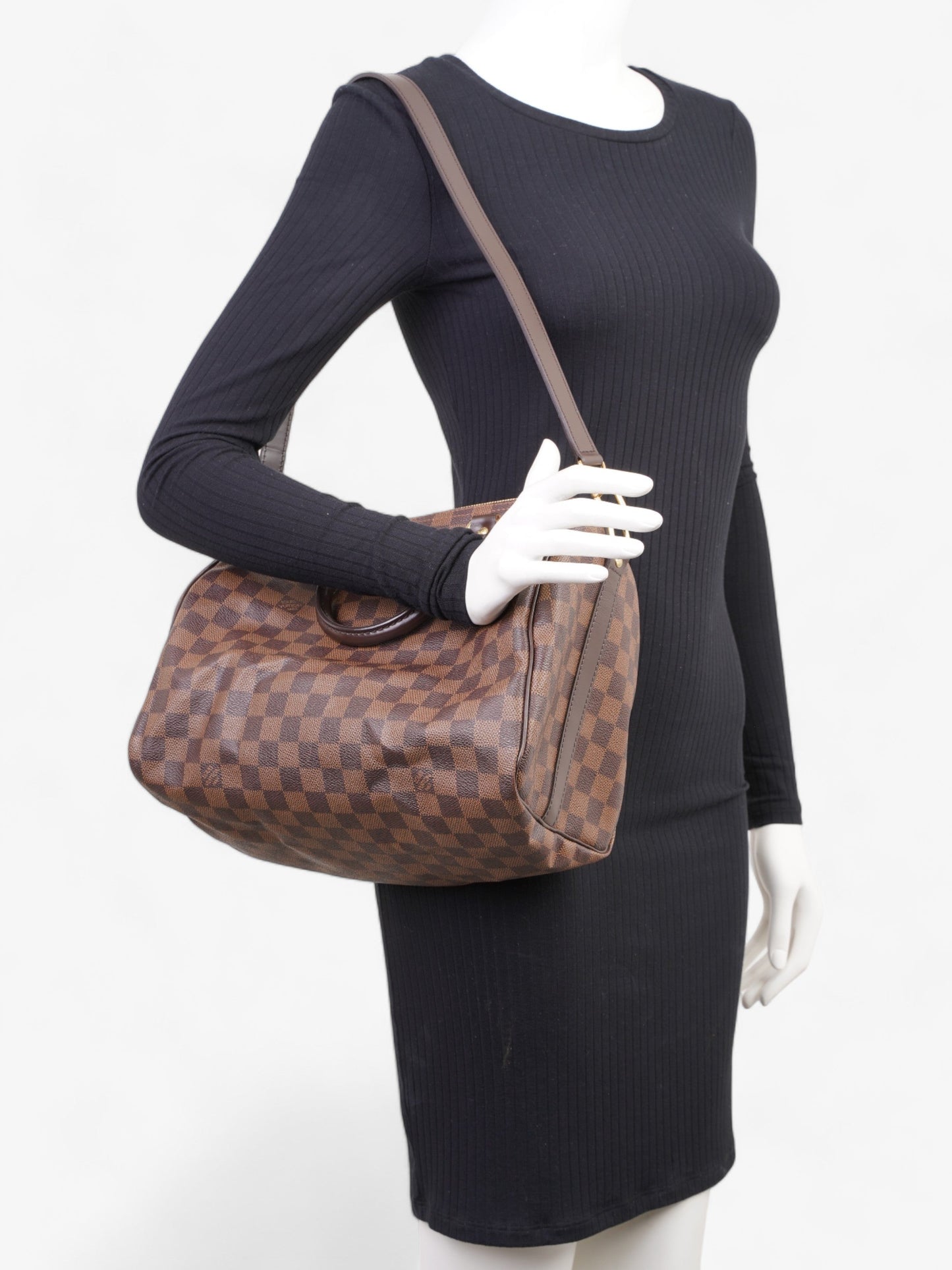 Louis Vuitton Speedy BandouliÃ¨re  30 Damier Ebene Coated Canvas