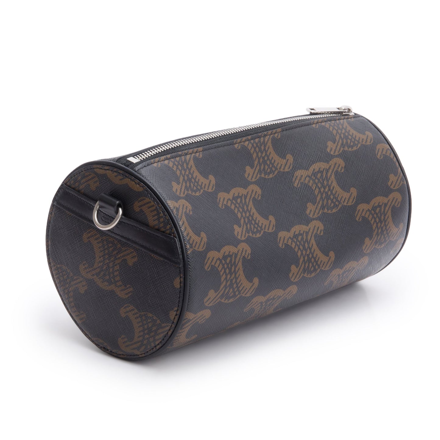Celine 2022 Brown Triomphe Canvas Cylinder Bag