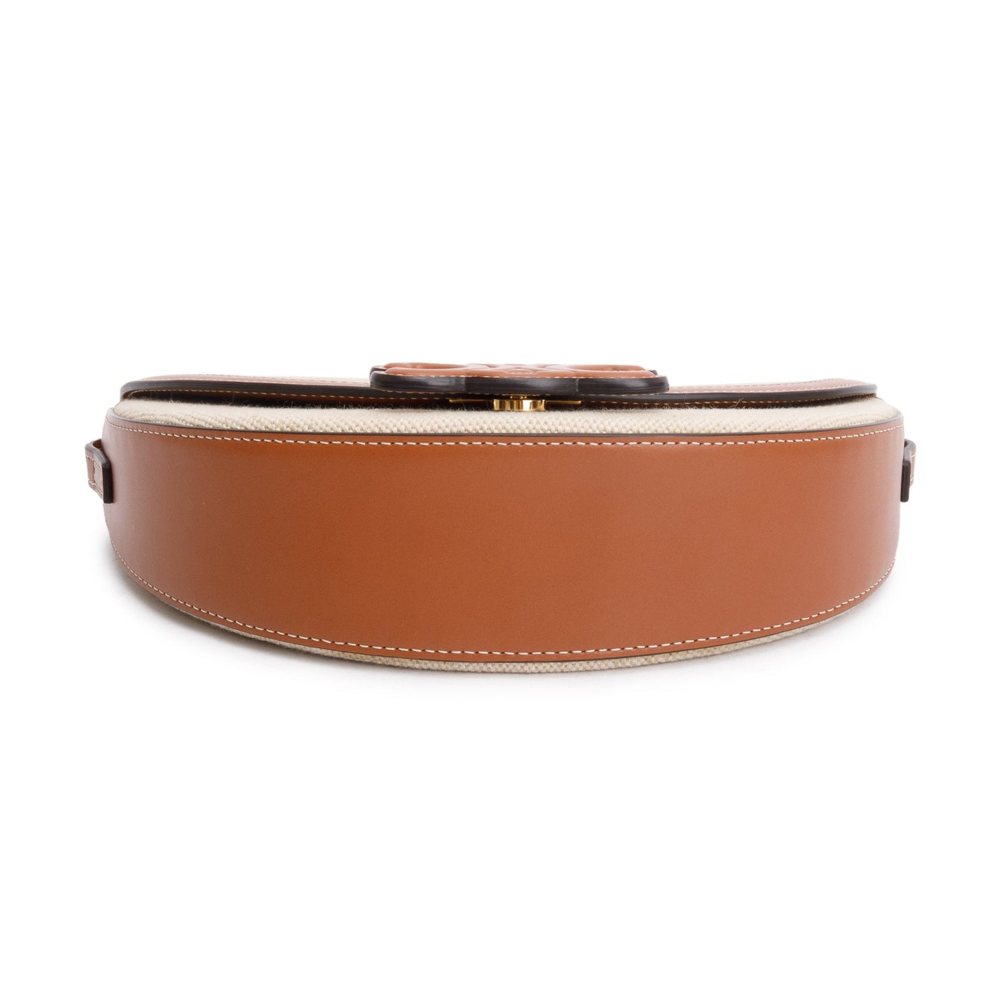 Celine 2022 Tan Smooth Calfskin Leather Neutral Canvas Besace Cuir Triomphe Crossbody Bag