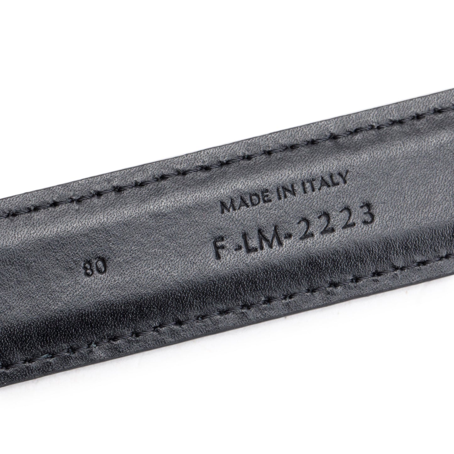 Celine 2023 Black Taurillon Leather Medium Triomphe 25 MM Belt, Size 80