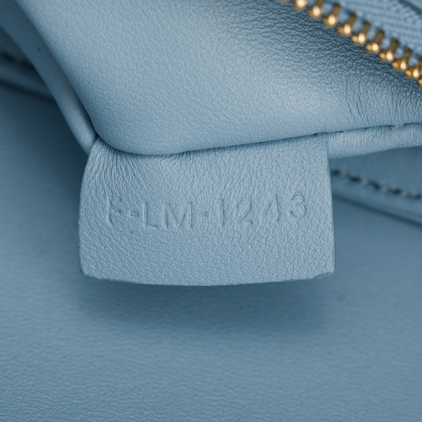 Celine 2023 Blue Shiny Calfskin Leather Teen Triomphe Shoulder Bag