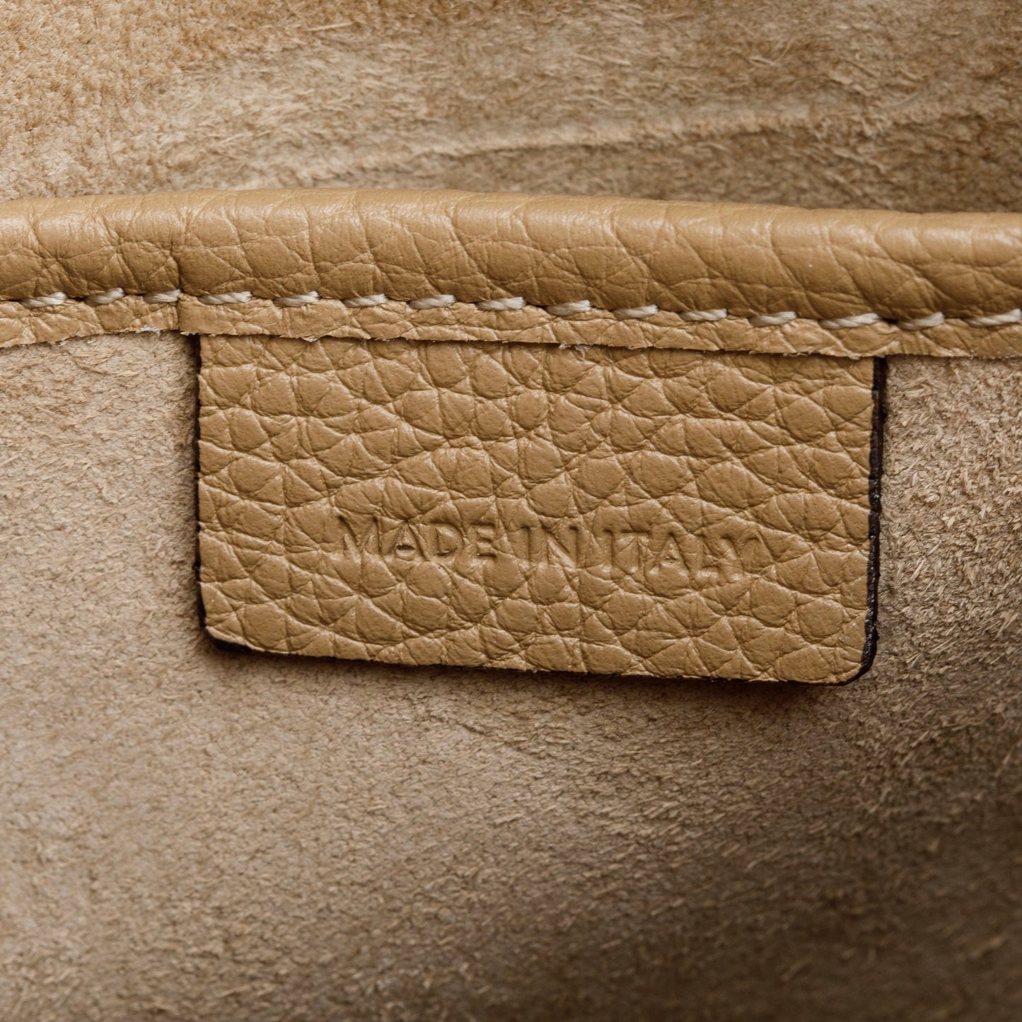 Celine Beige Drummed Calfskin Leather Nano Luggage Tote