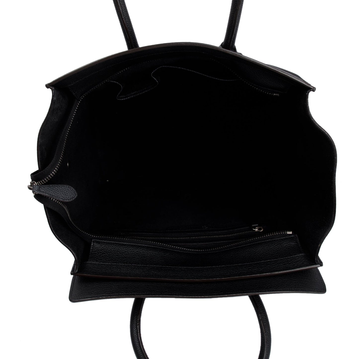 Celine Black Drummed Calfskin Leather Mini Luggage Tote