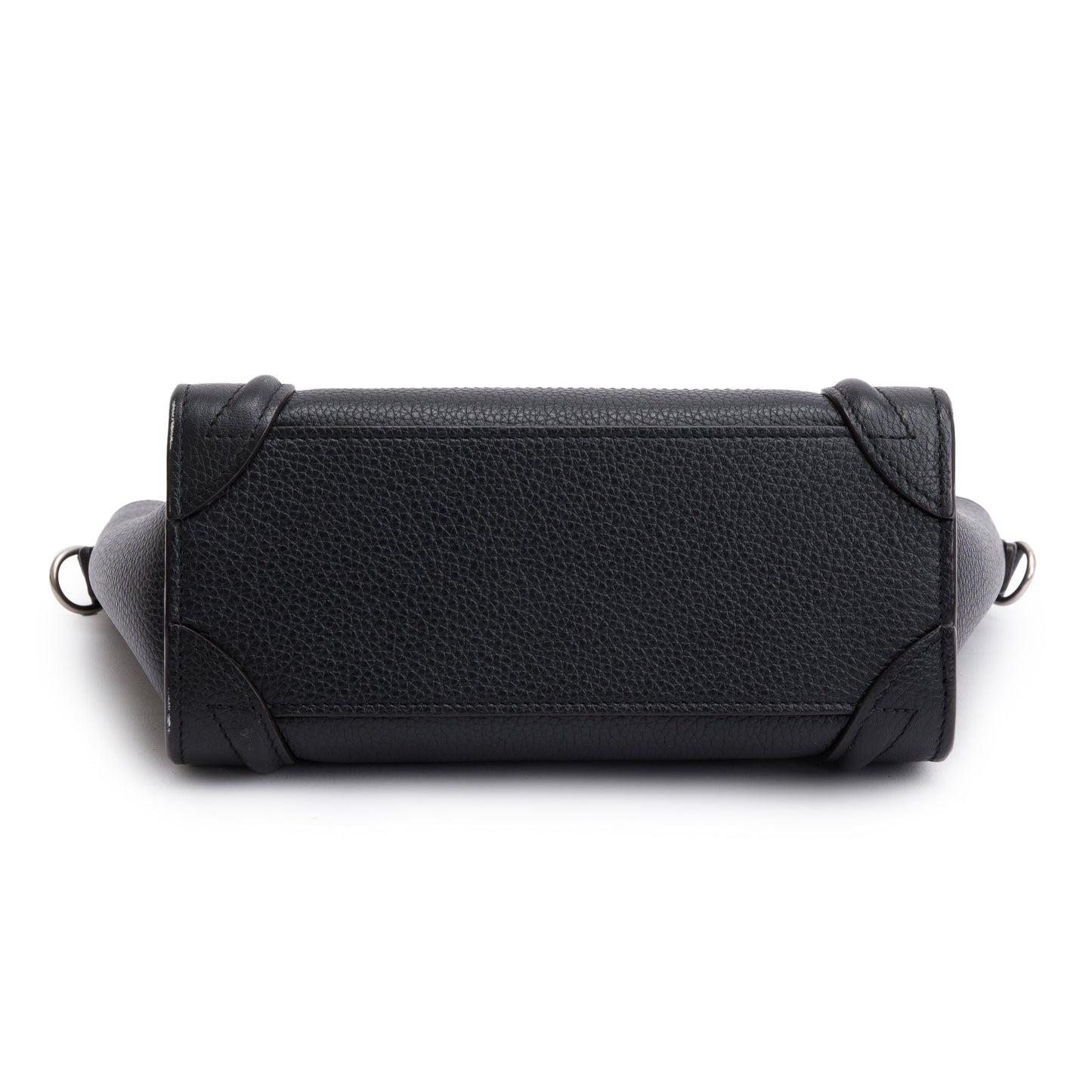 Celine Black Drummed Calfskin Leather Nano Luggage Tote