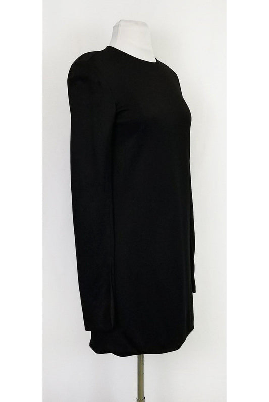 Luxury CELINE - Black Long Sleeve Shift Dress Sz 4