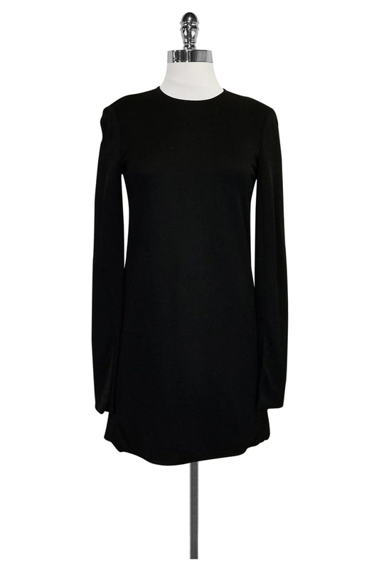 Luxury CELINE - Black Long Sleeve Shift Dress Sz 4