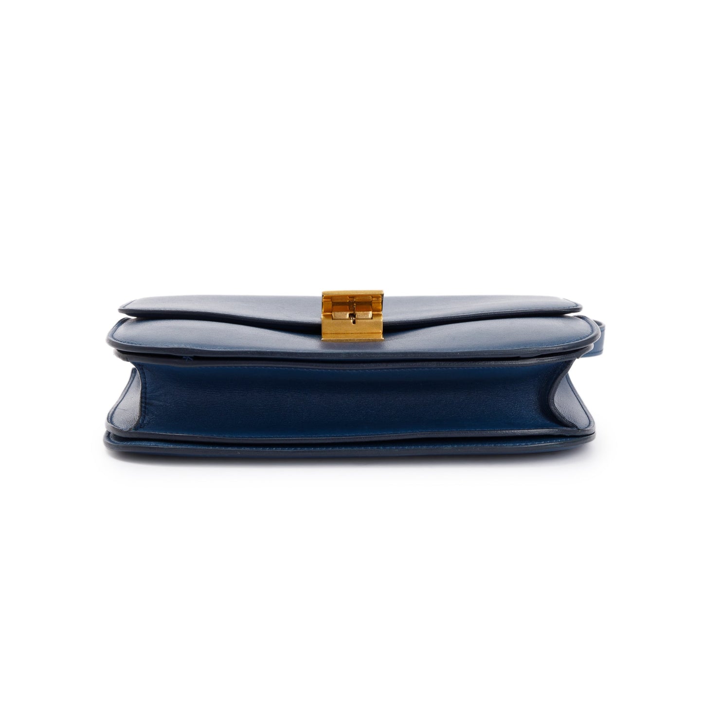 Celine Blue Smooth Calfskin Medium Classic Box Flap Bag
