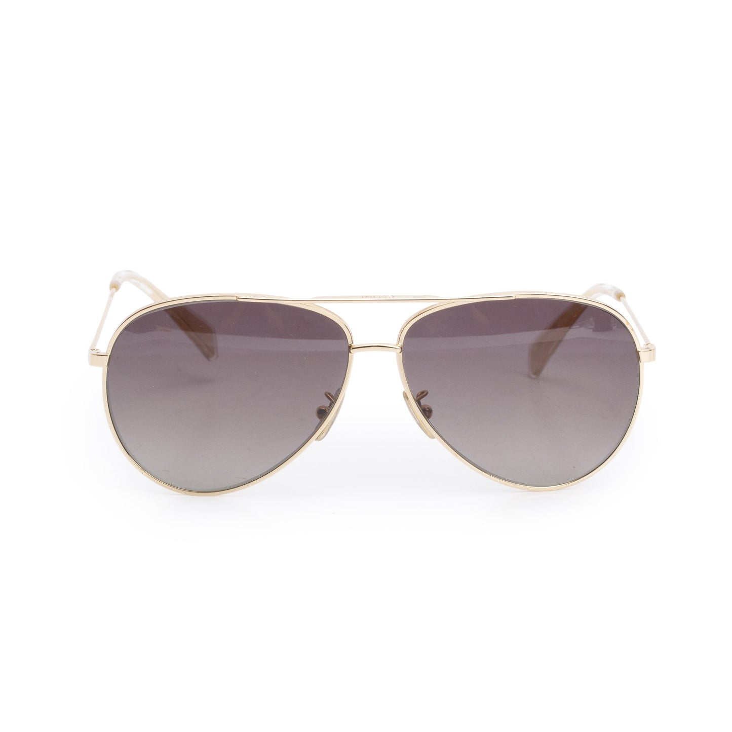 Celine CL40062U Gold Tone Metal Frame 01 Polarized Aviator Sunglasses