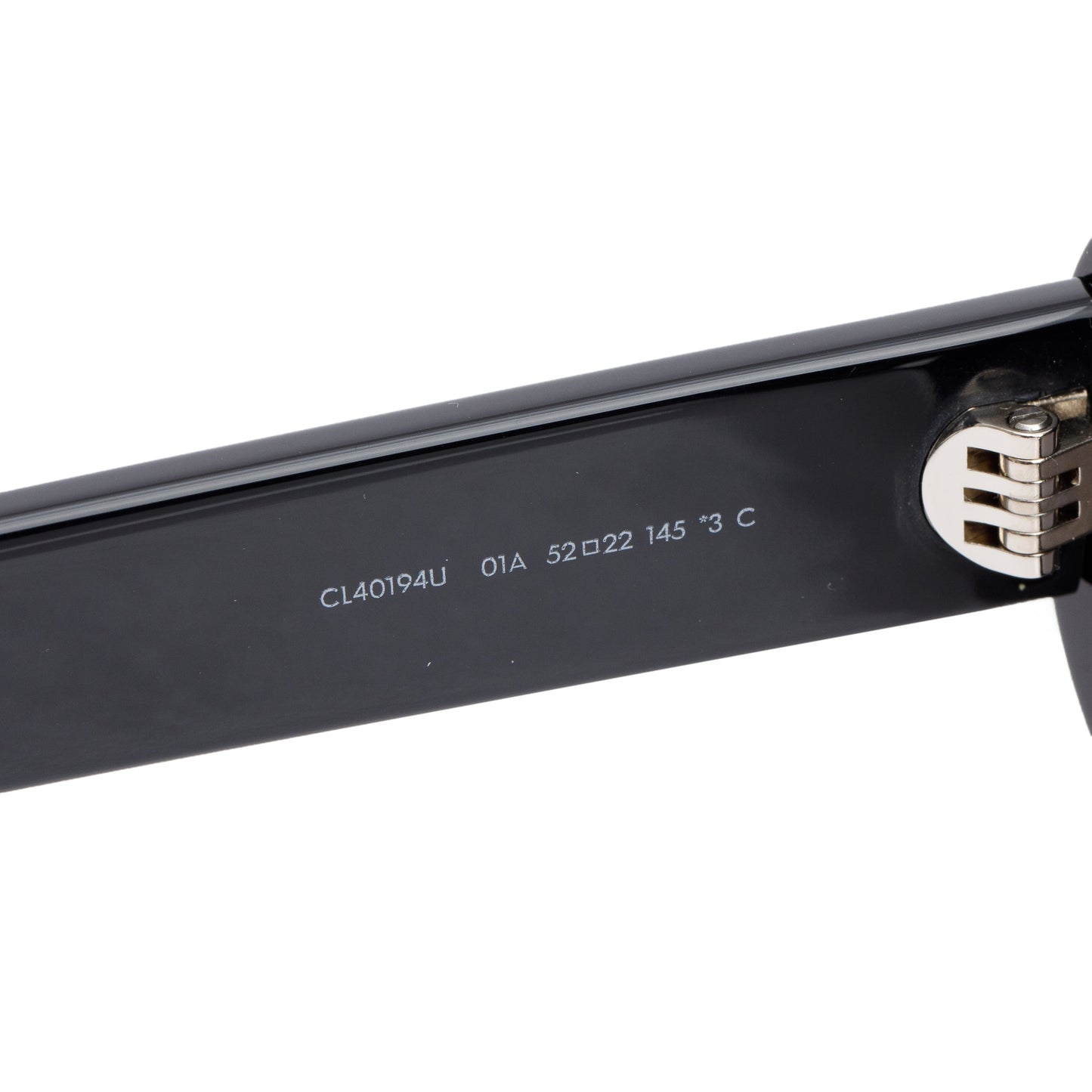 Celine CL40194U Black Acetate Triomphe 01 Oval Sunglasses