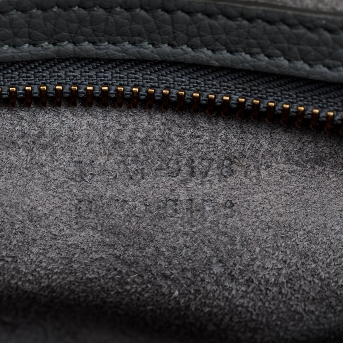 Celine Grey Drummed Calfskin Leather Mini Luggage Tote